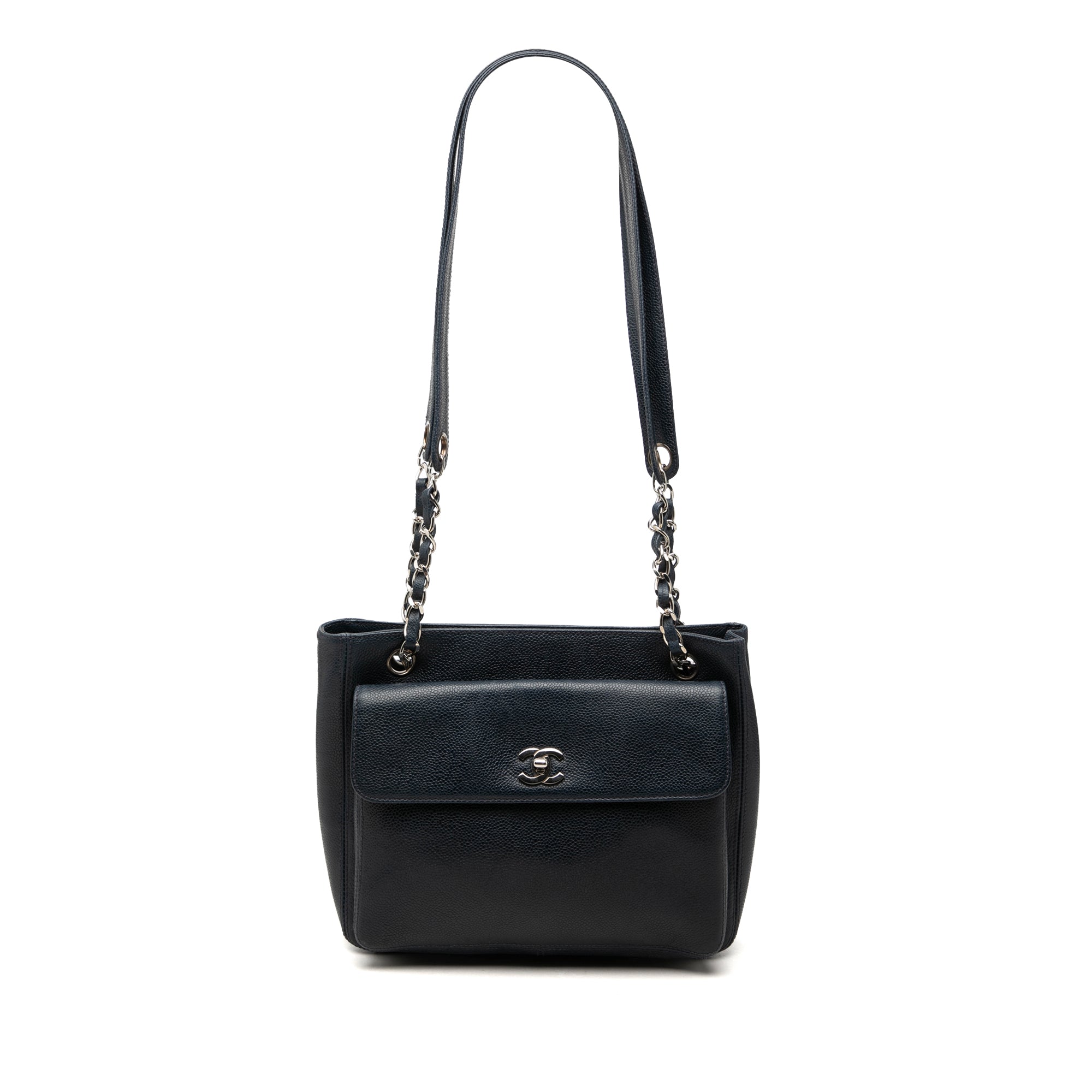 Chanel CC Caviar Front Pocket Shoulder Bag - image 1