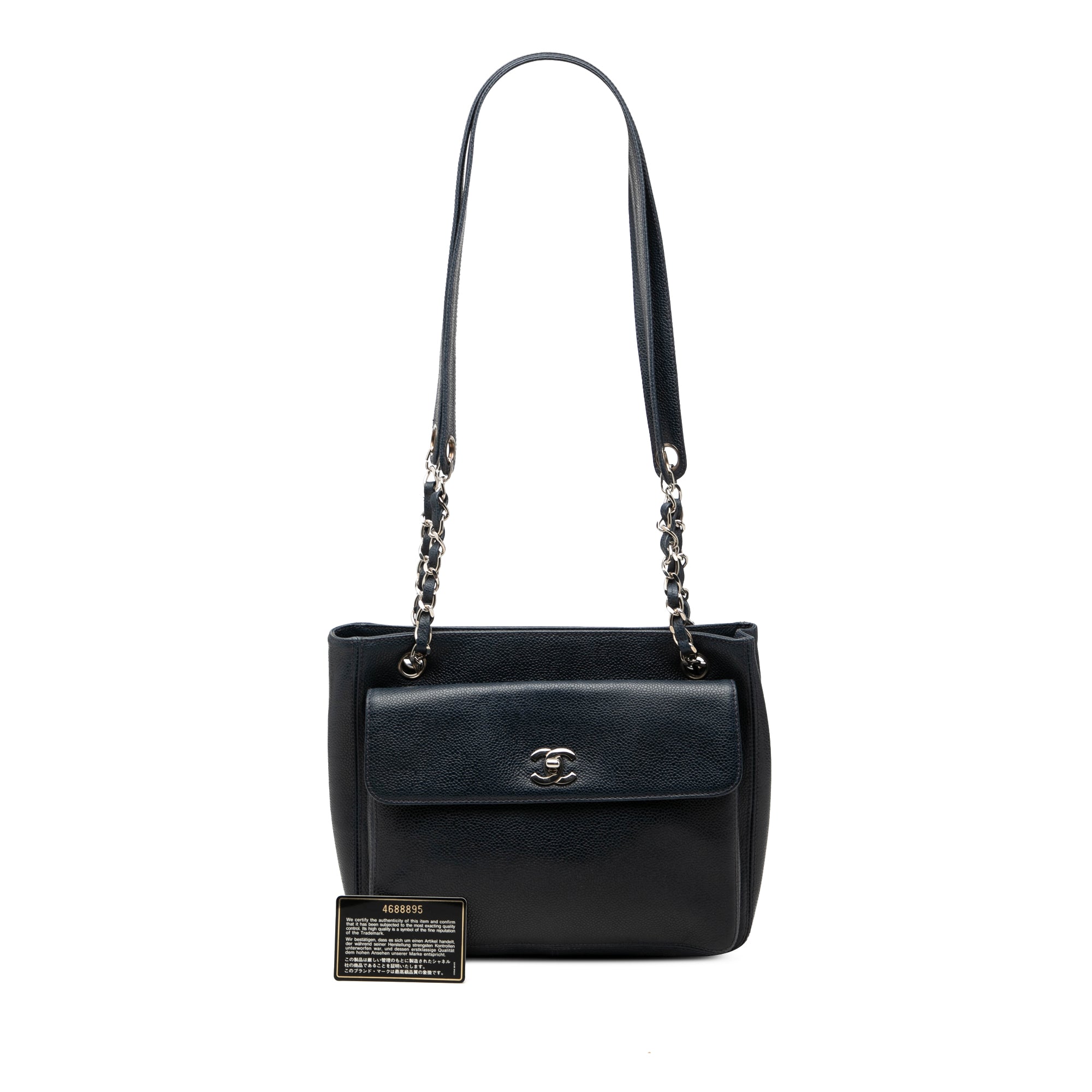 Chanel CC Caviar Front Pocket Shoulder Bag - image 7