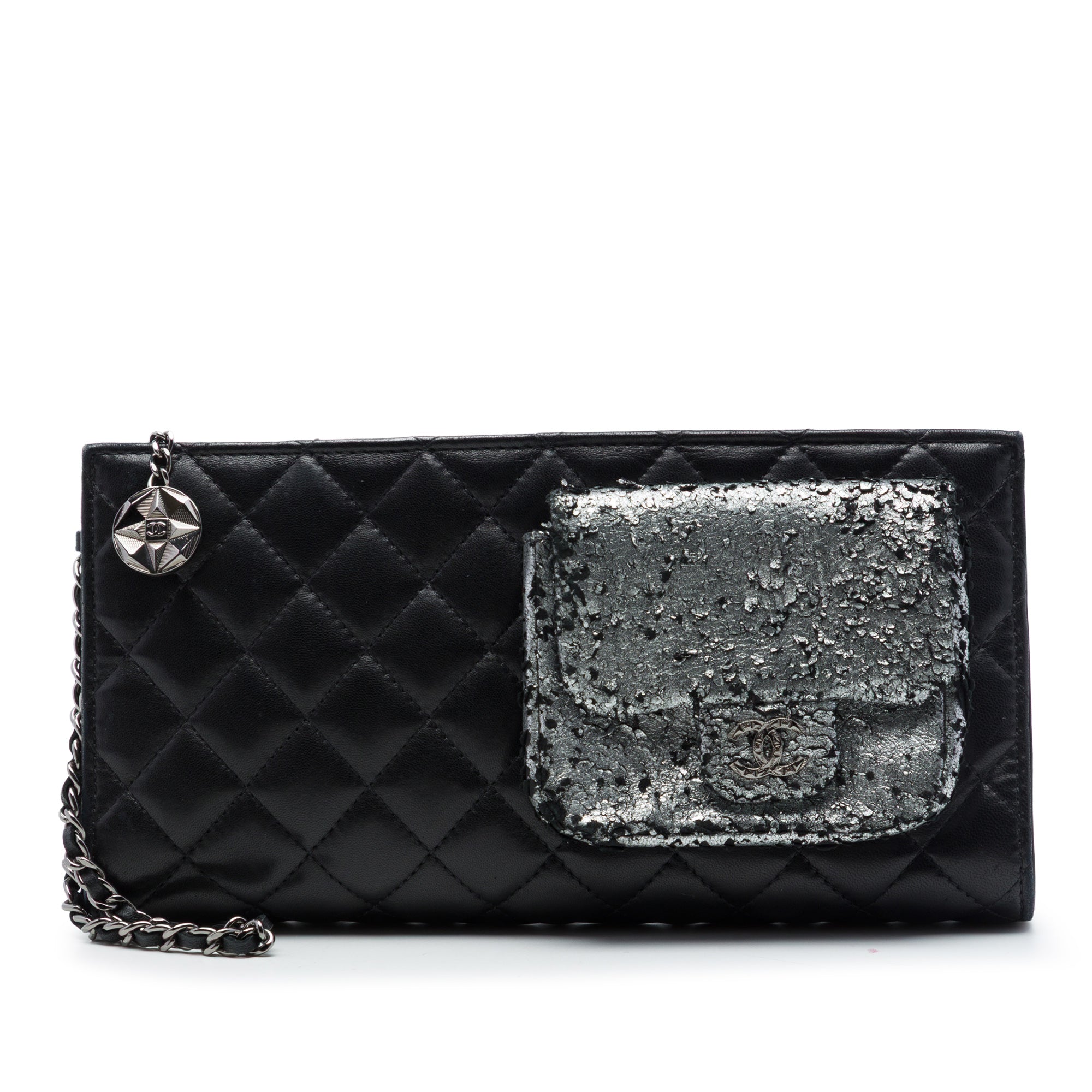 Chanel Metallic and Quilted Lambskin Mineral Nights Pochette Wristlet - image 1