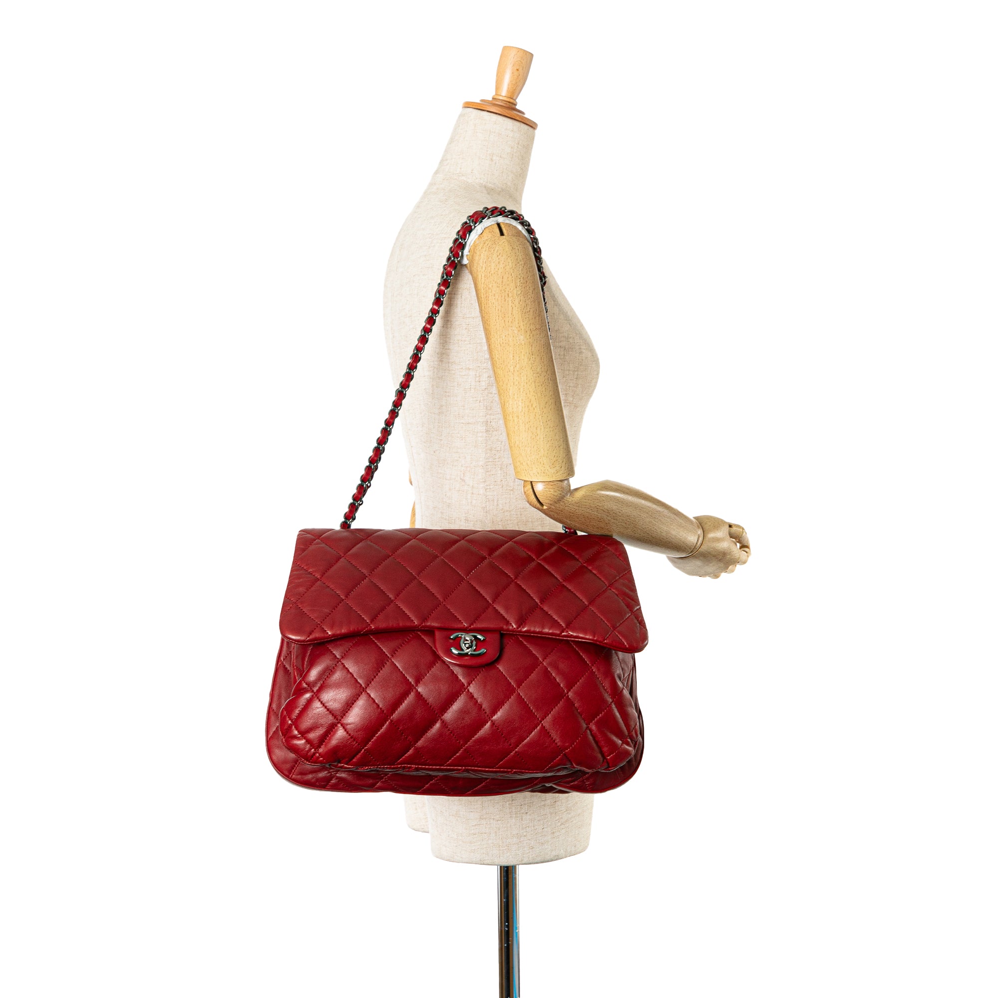 Chanel Maxi Lambskin 3 Accordion Flap - image 10