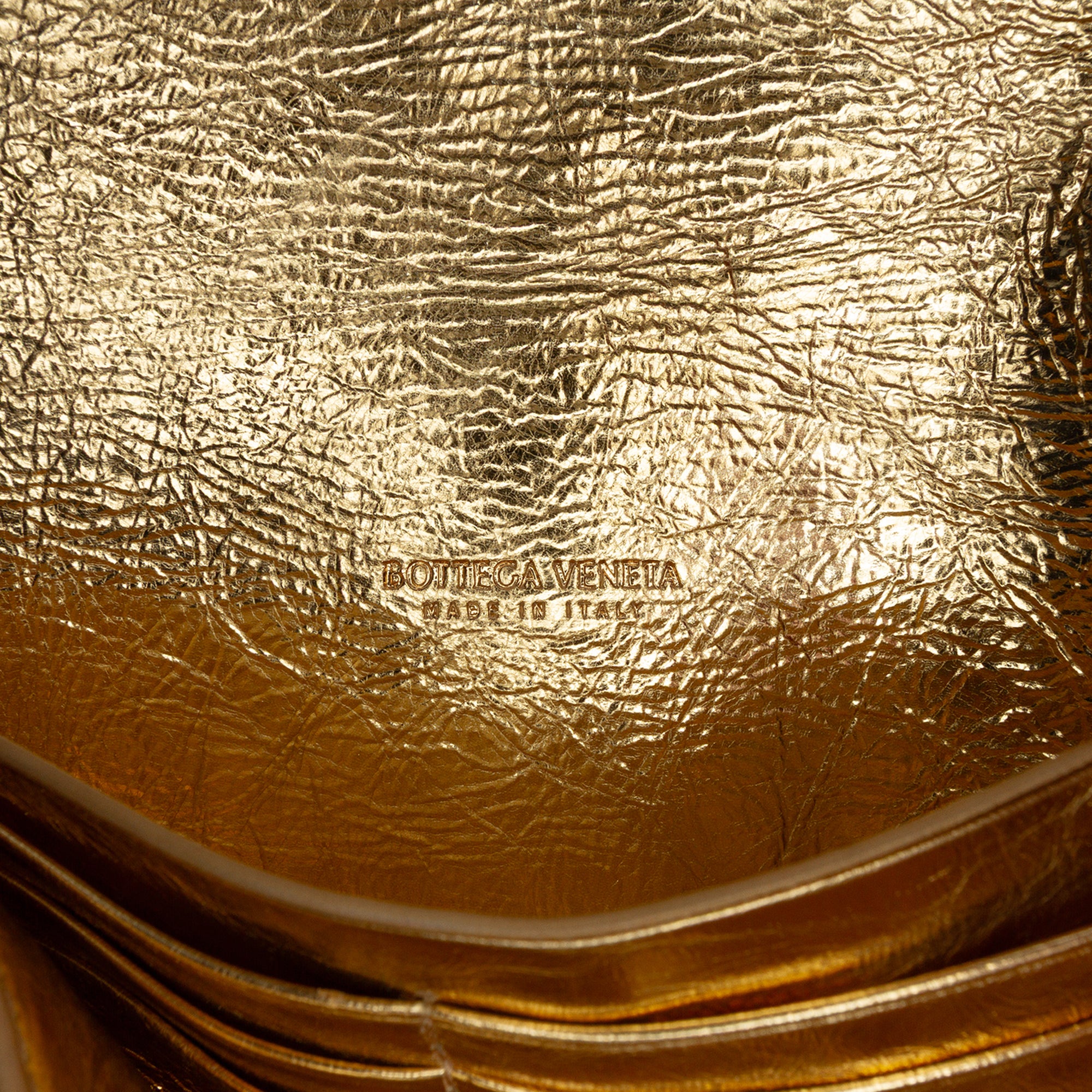 Bottega Veneta Wood Embossed Metallic Leather Intrecciato Andiamo Clutch - image 5