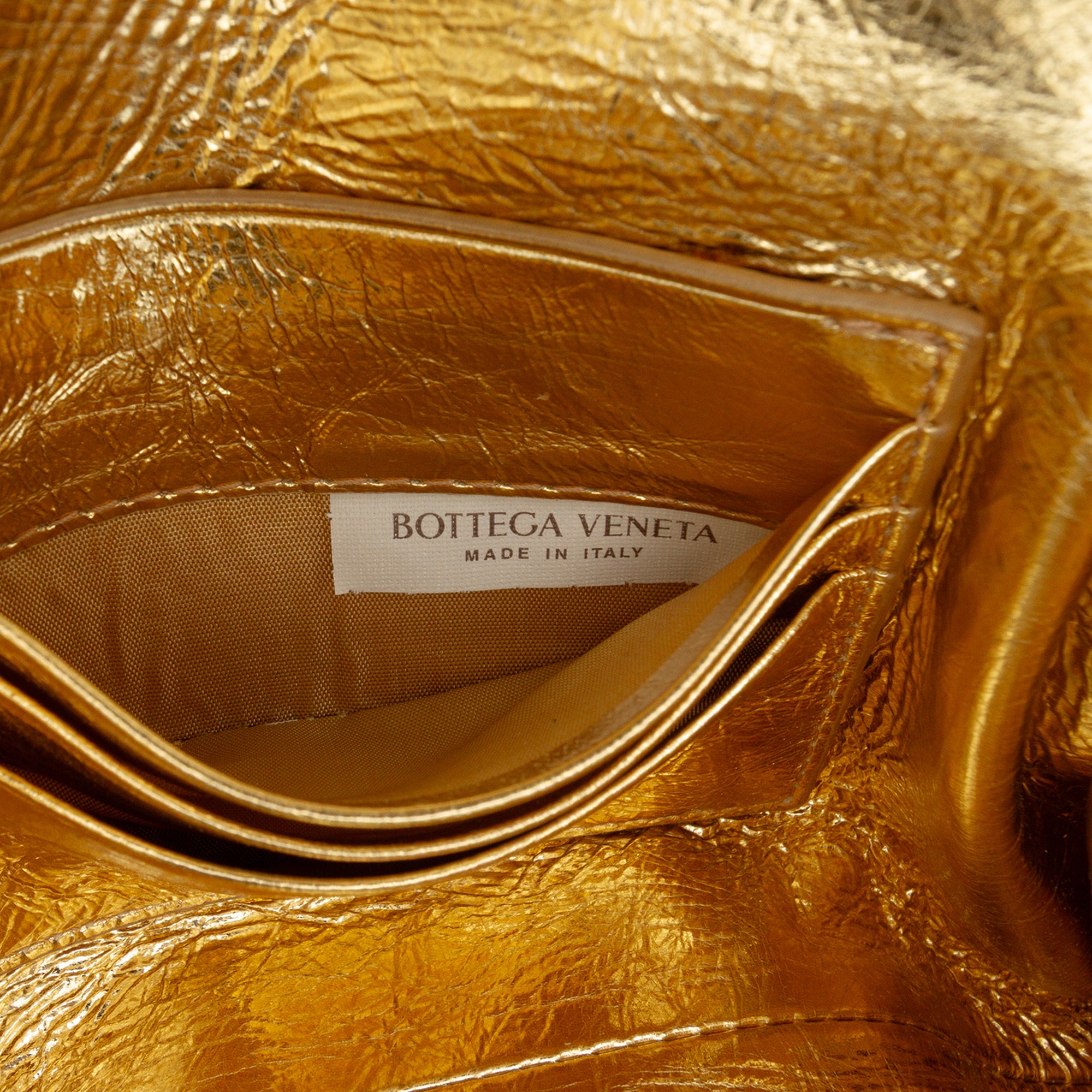 Bottega Veneta Wood Embossed Metallic Leather Intrecciato Andiamo Clutch - image 6