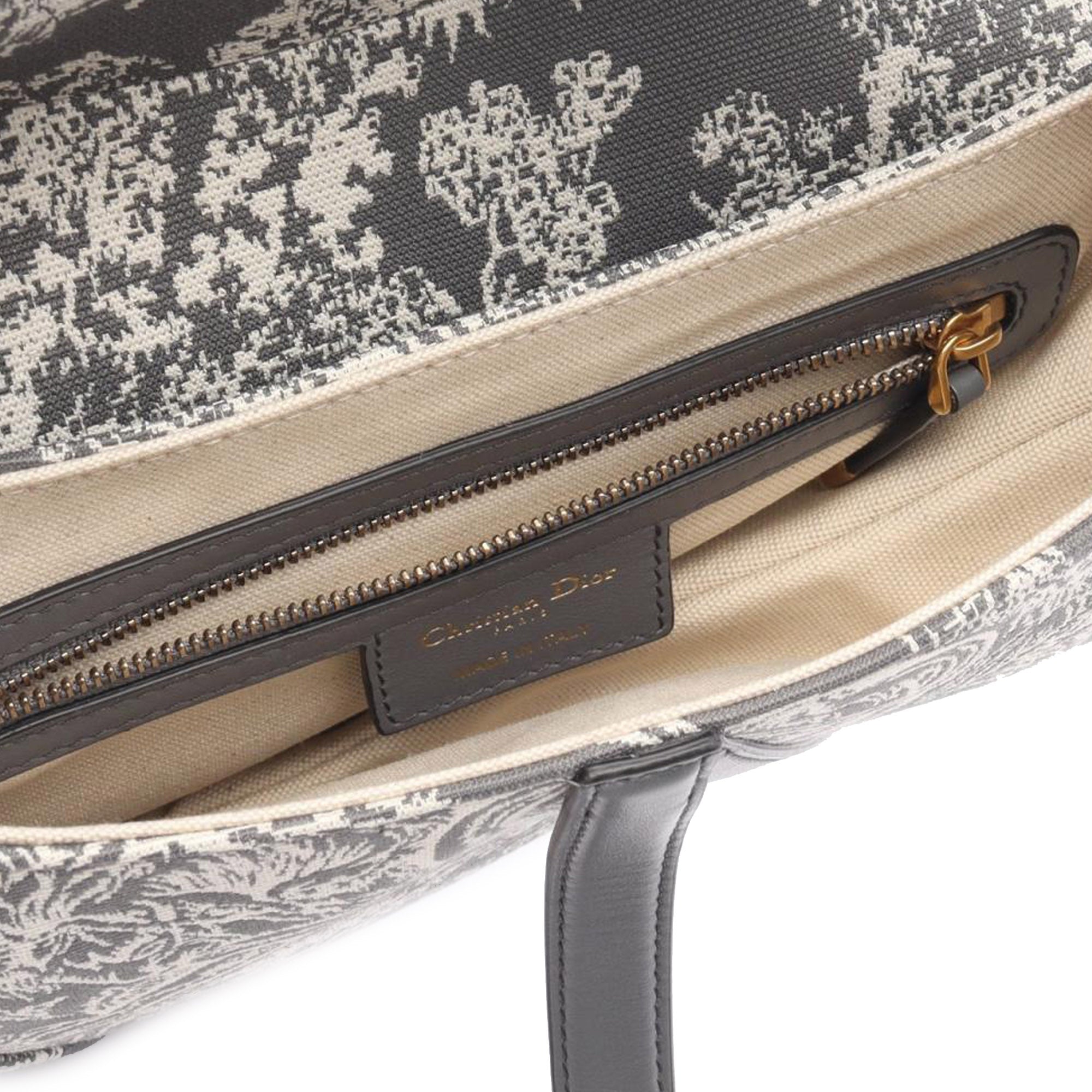 Dior Canvas Embroidered Reverse Toile De Jouy Saddle Bag - image 3