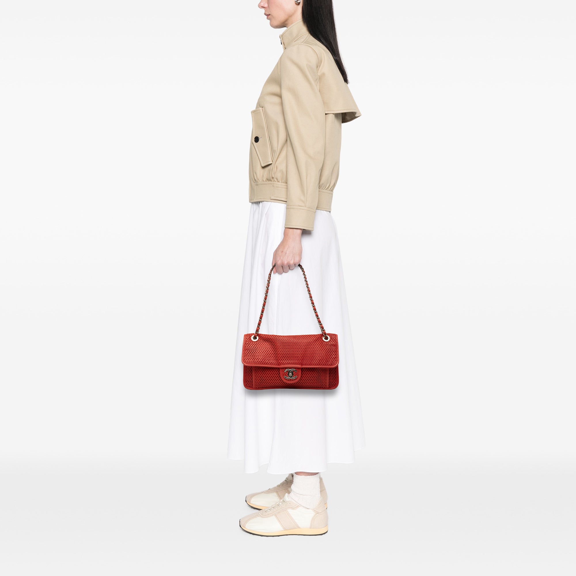 Chanel Medium Perforated Calfskin Up In The Air Flap - image 6