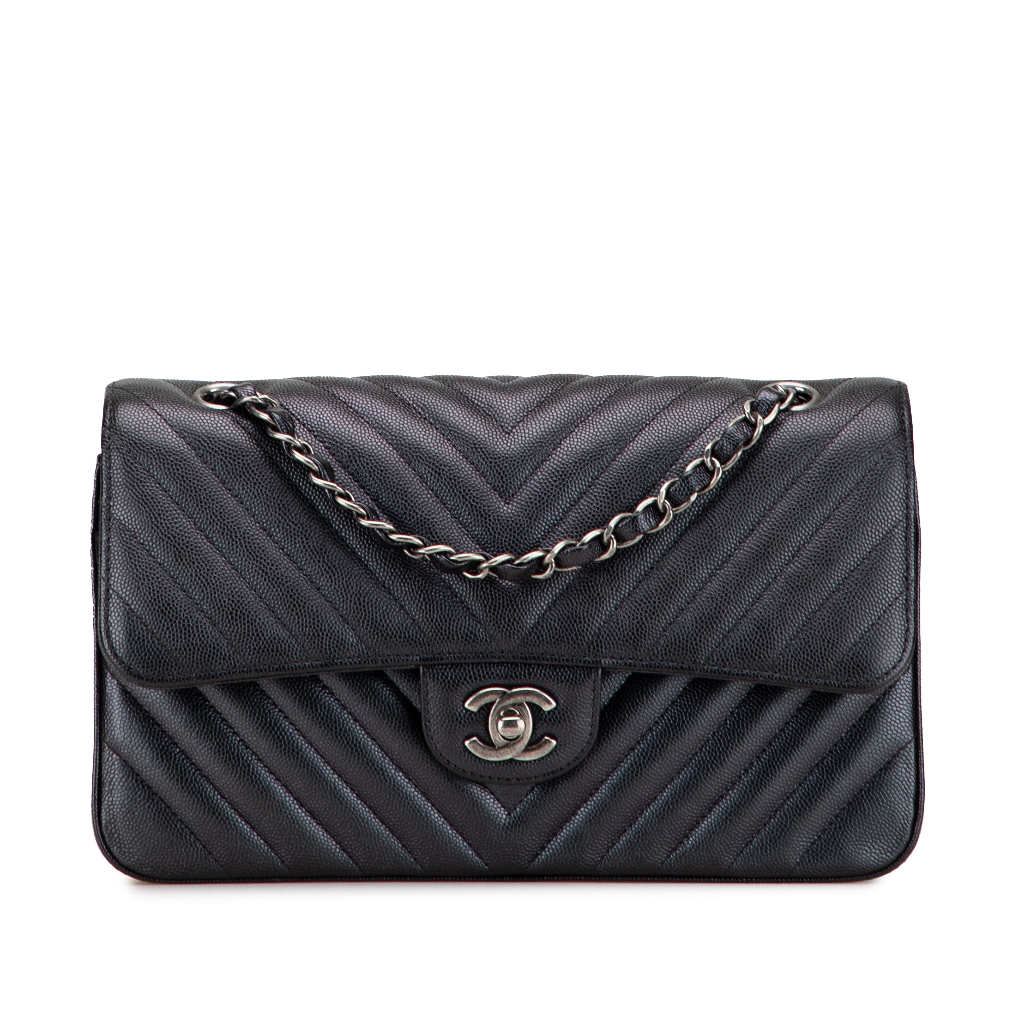 Chanel Medium Classic Chevron Caviar Double Flap - image 1