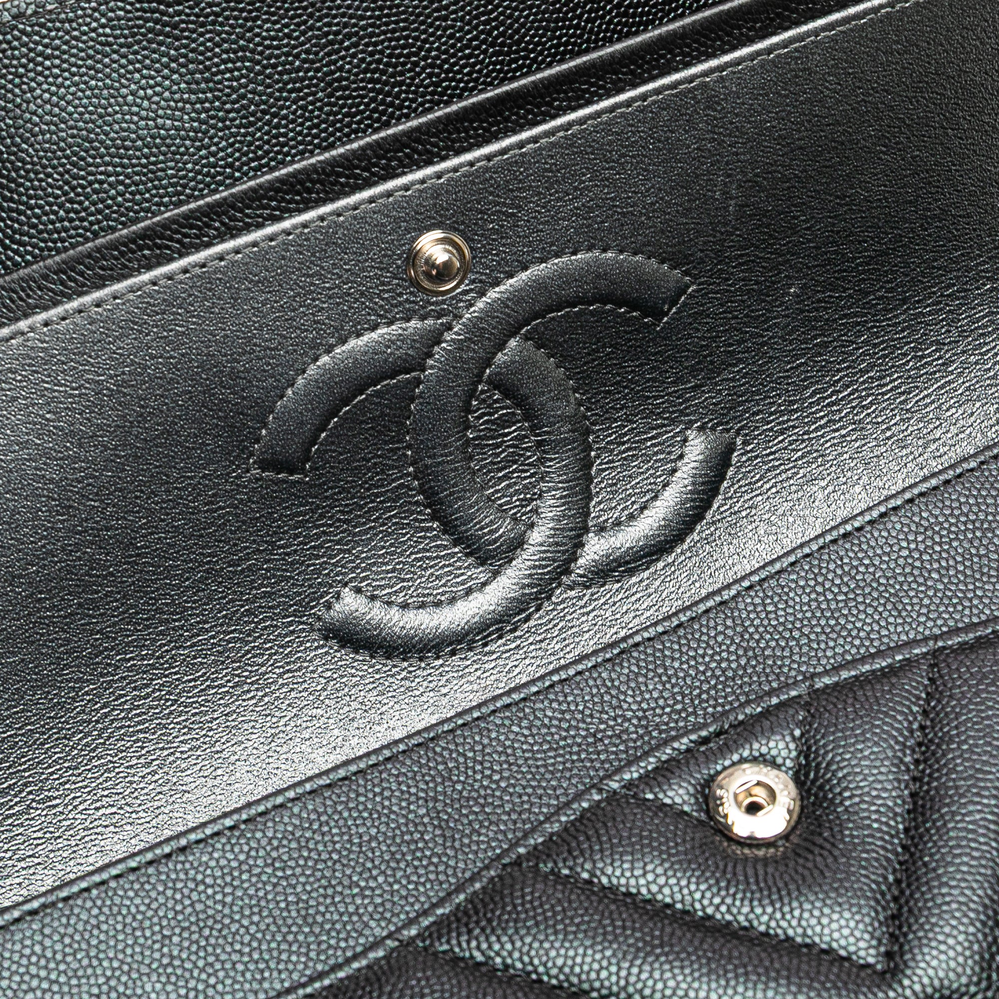 Chanel Medium Classic Chevron Caviar Double Flap - image 8