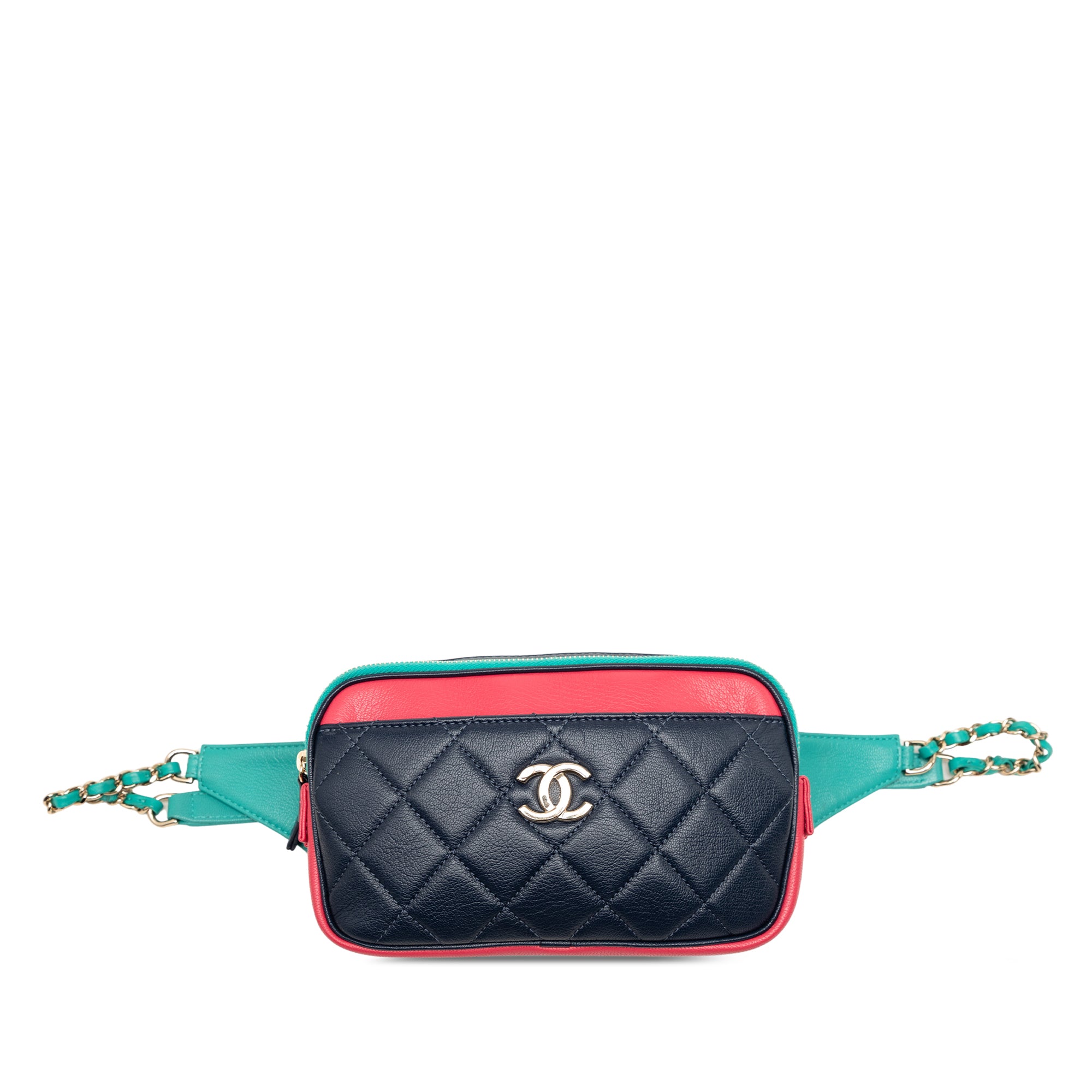 Chanel Tricolor Quilted Goatskin In and Out Belt Bag - image 1