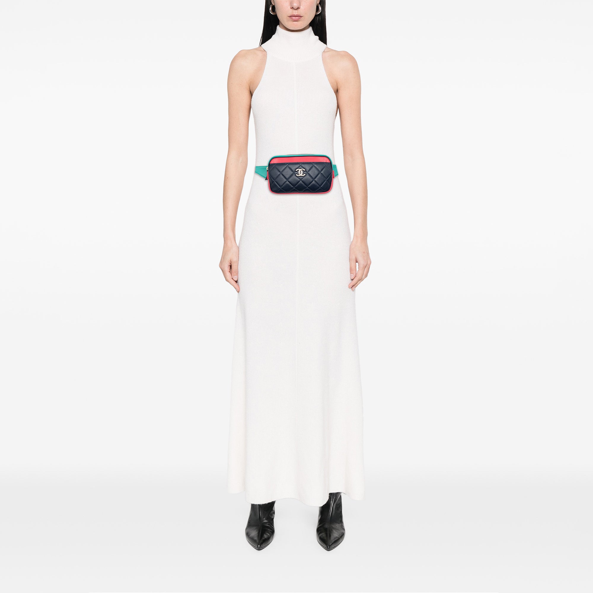 Chanel Tricolor Quilted Goatskin In and Out Belt Bag - image 6