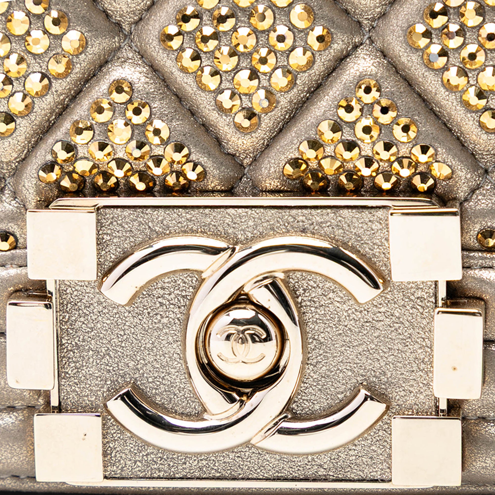 Chanel Quilted Lambskin Studded Boy Flap Clutch - image 5