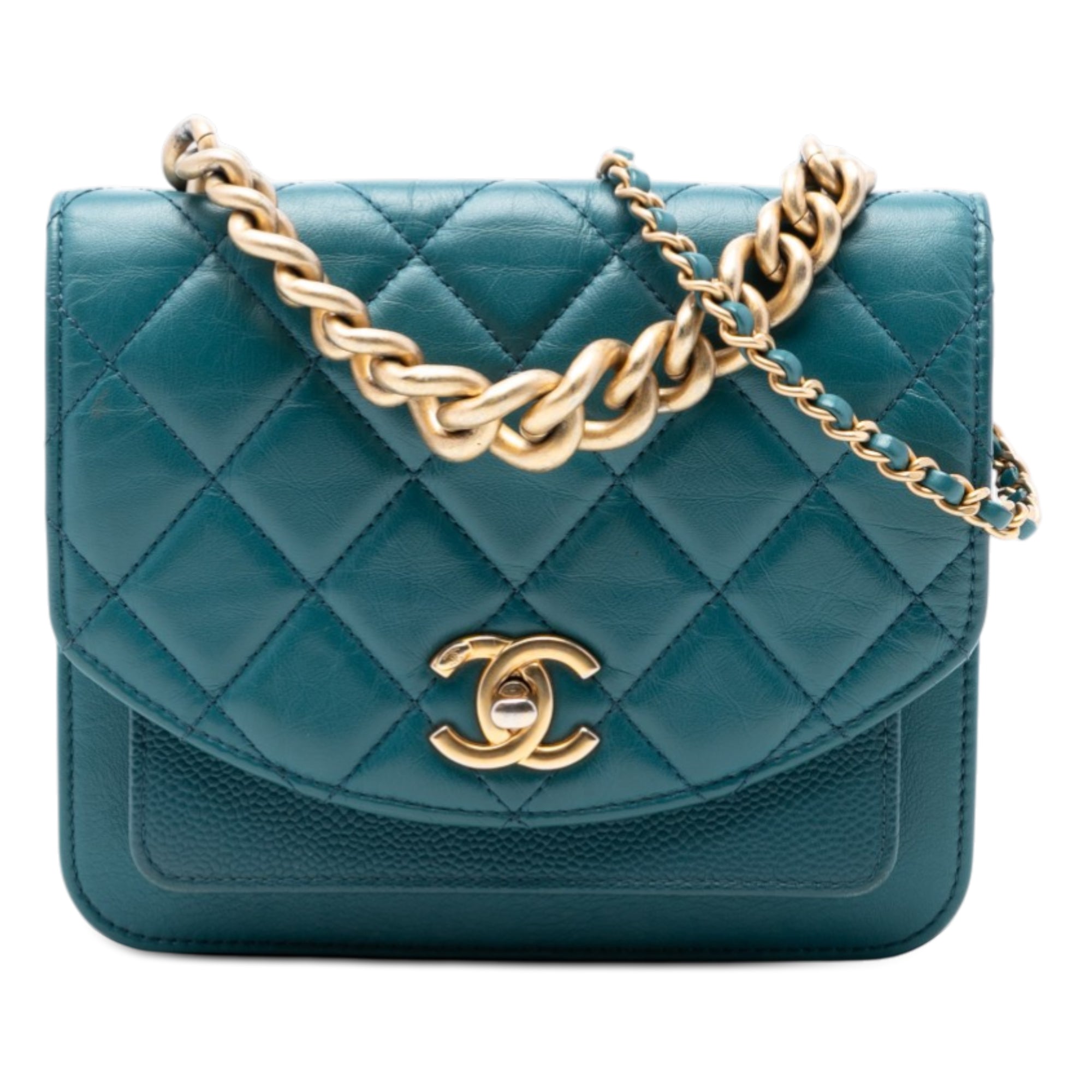 Chanel Mini Quilted Calfskin and Caviar Chain Handle Flap - image 1