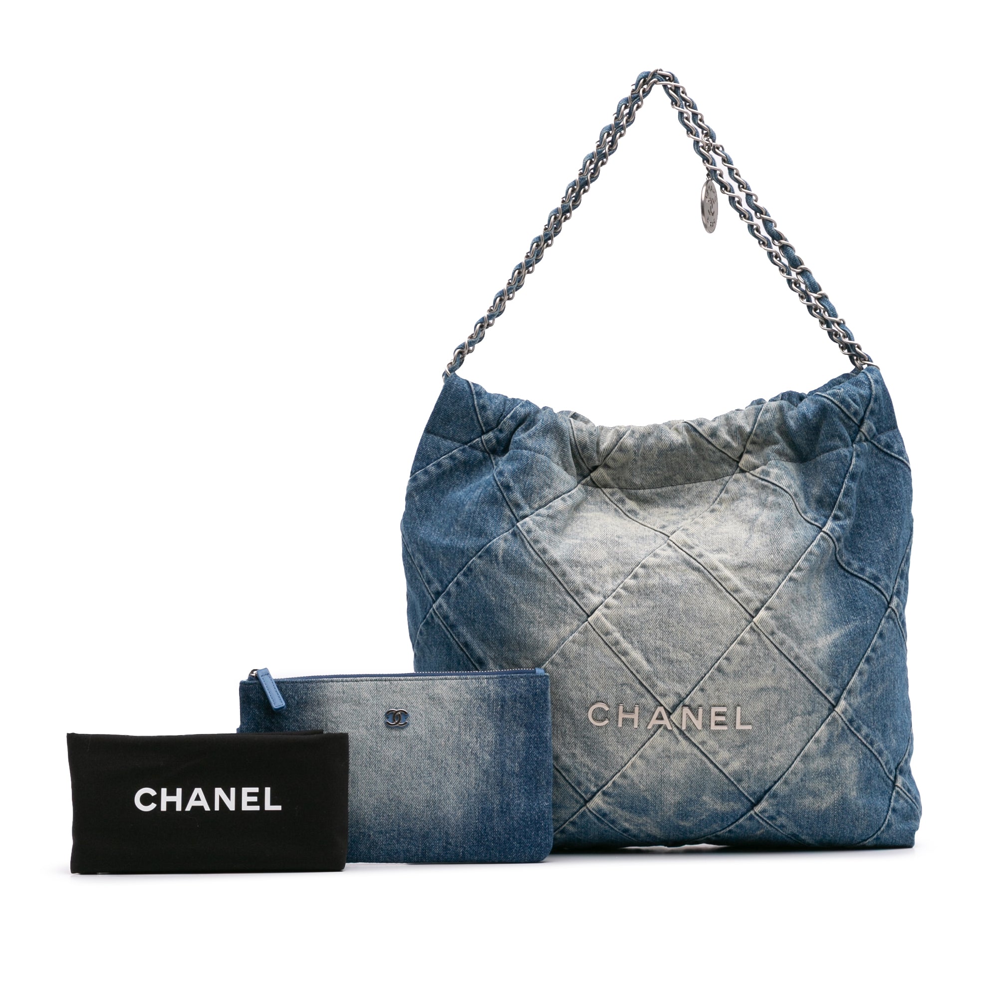 Chanel Small Quilted Denim 22 Handbag - image 10