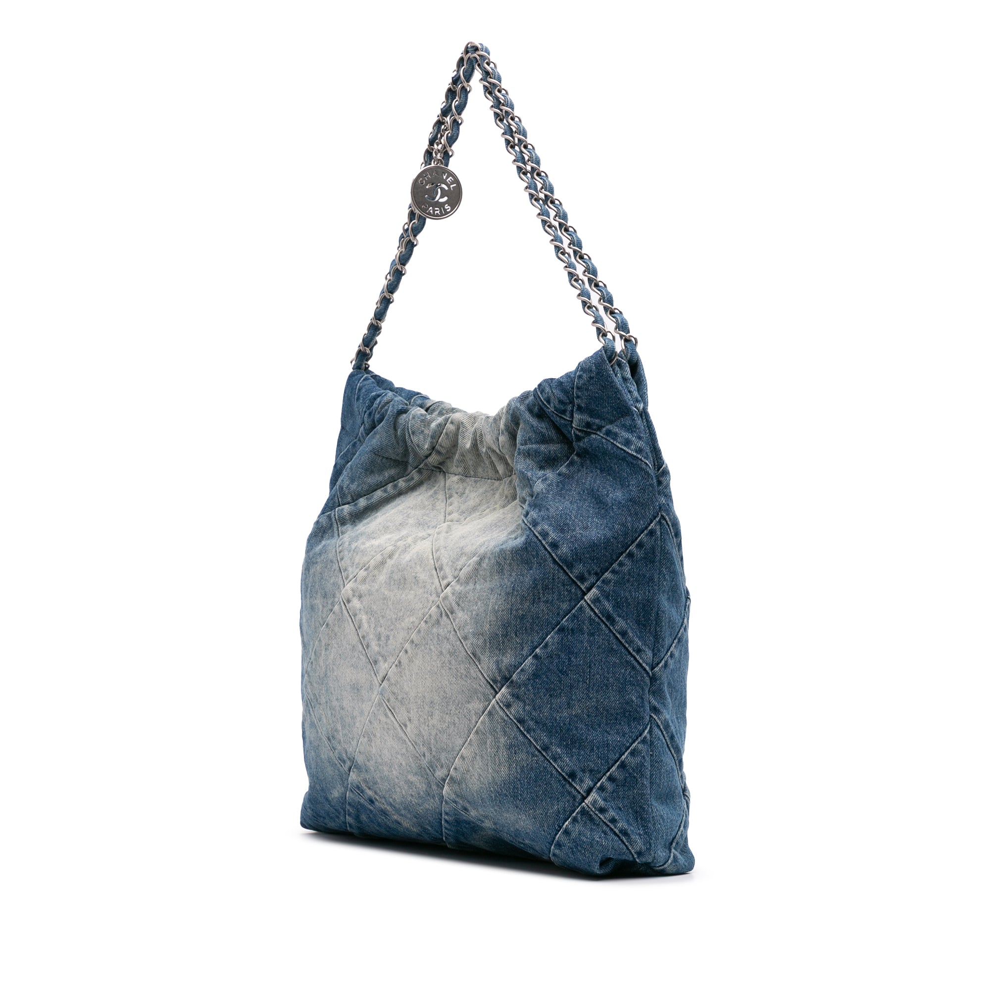 Chanel Small Quilted Denim 22 Handbag - image 2