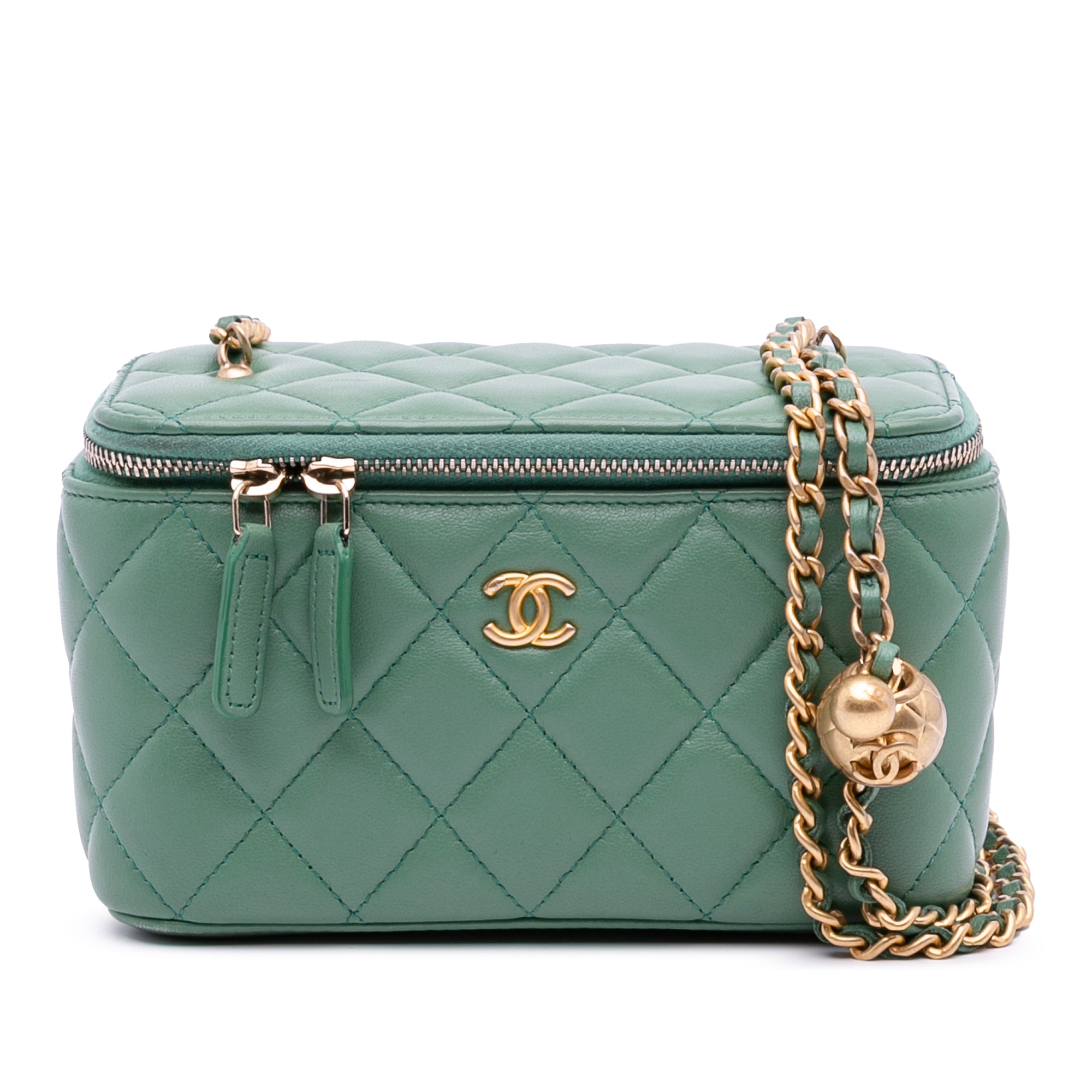 Chanel Small Quilted Lambskin Pearl Crush Vanity Case with Chain - image 1