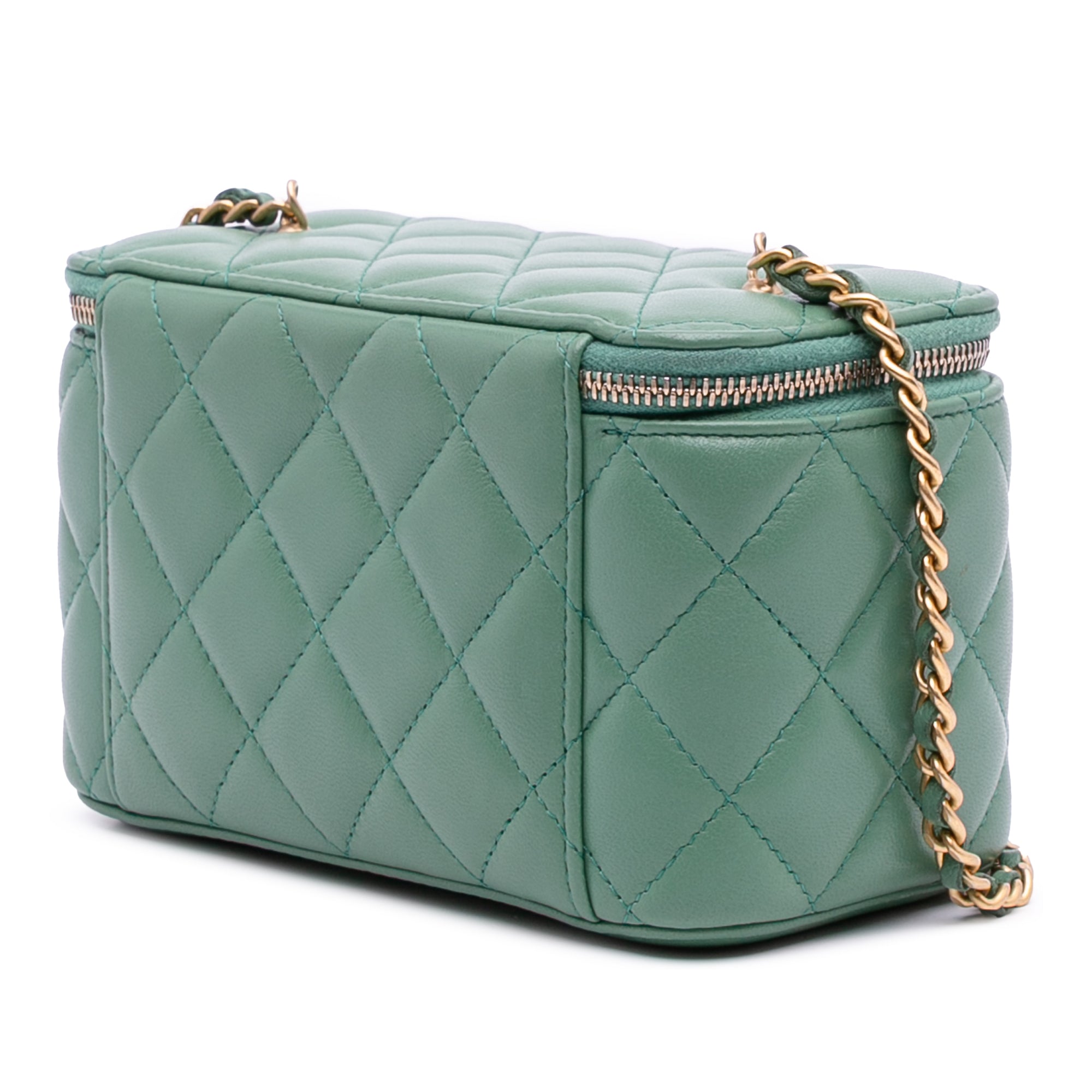 Chanel Small Quilted Lambskin Pearl Crush Vanity Case with Chain - image 2