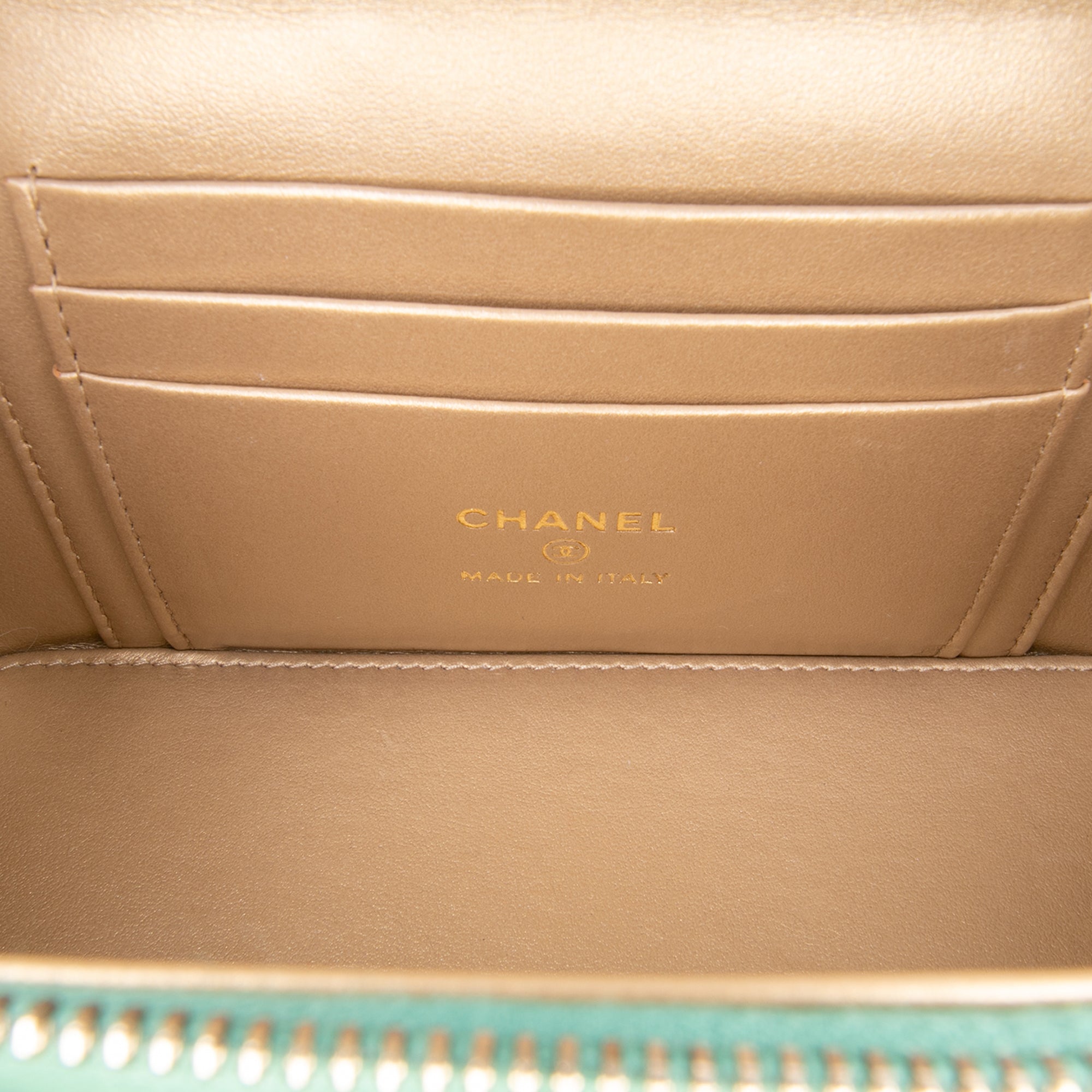 Chanel Small Quilted Lambskin Pearl Crush Vanity Case with Chain - image 5