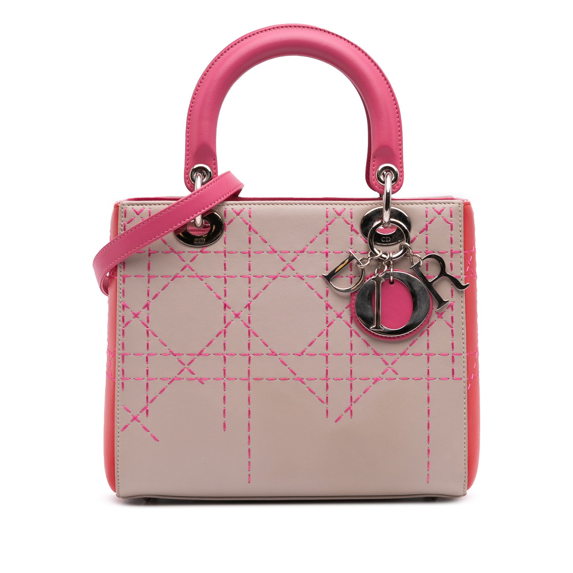 Dior Medium Tricolor Lambskin Macrocannage Stitched Lady Dior - image 1