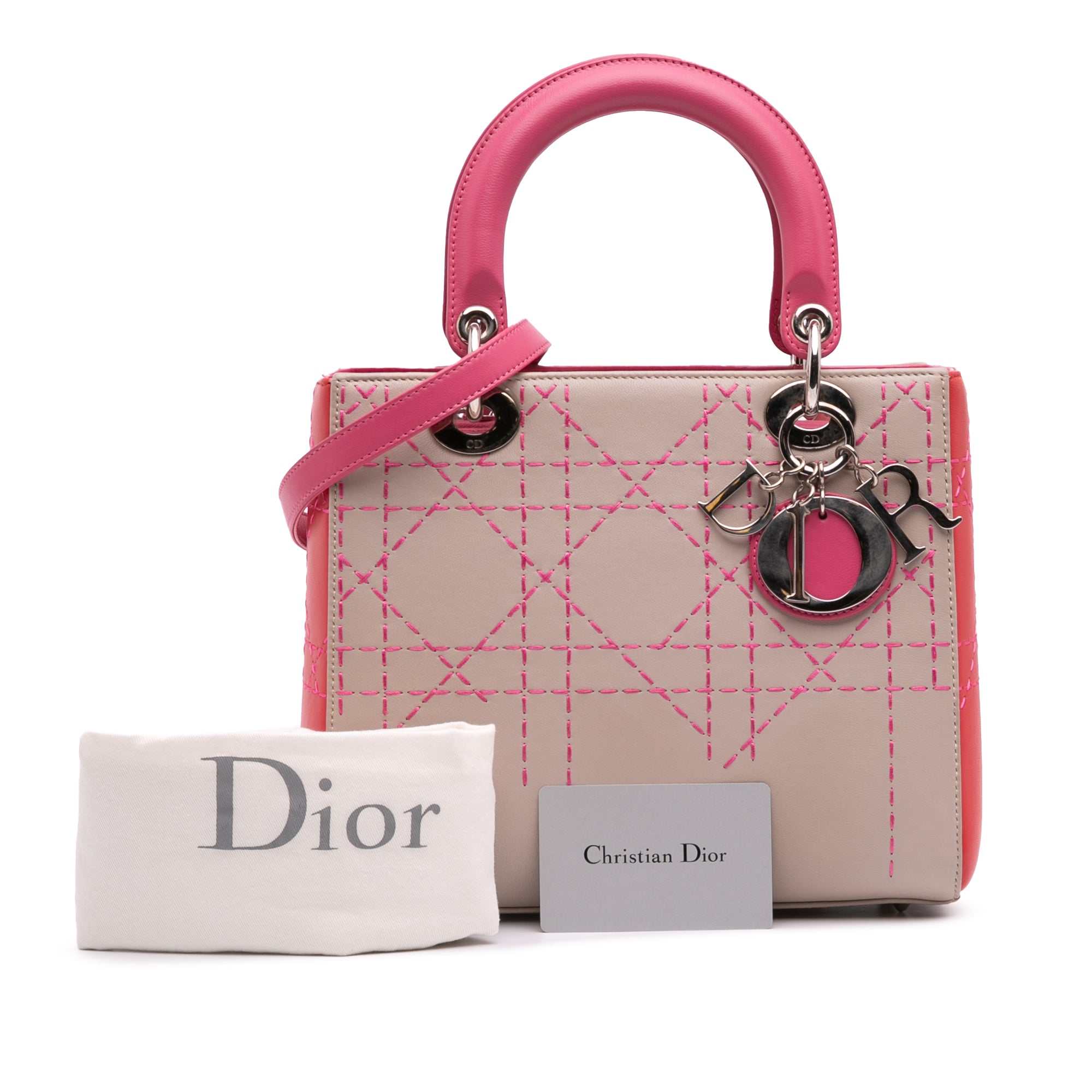 Dior Medium Tricolor Lambskin Macrocannage Stitched Lady Dior - image 10