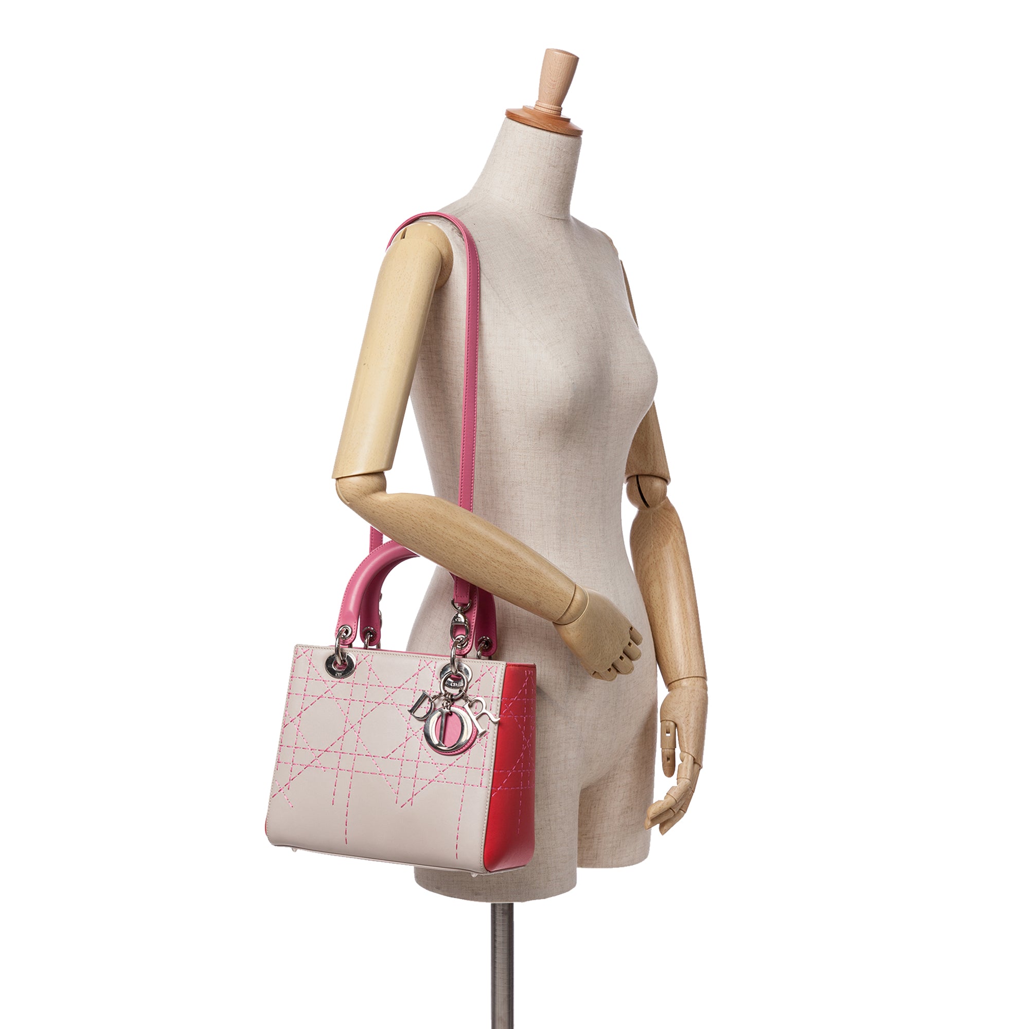 Dior Medium Tricolor Lambskin Macrocannage Stitched Lady Dior - image 9