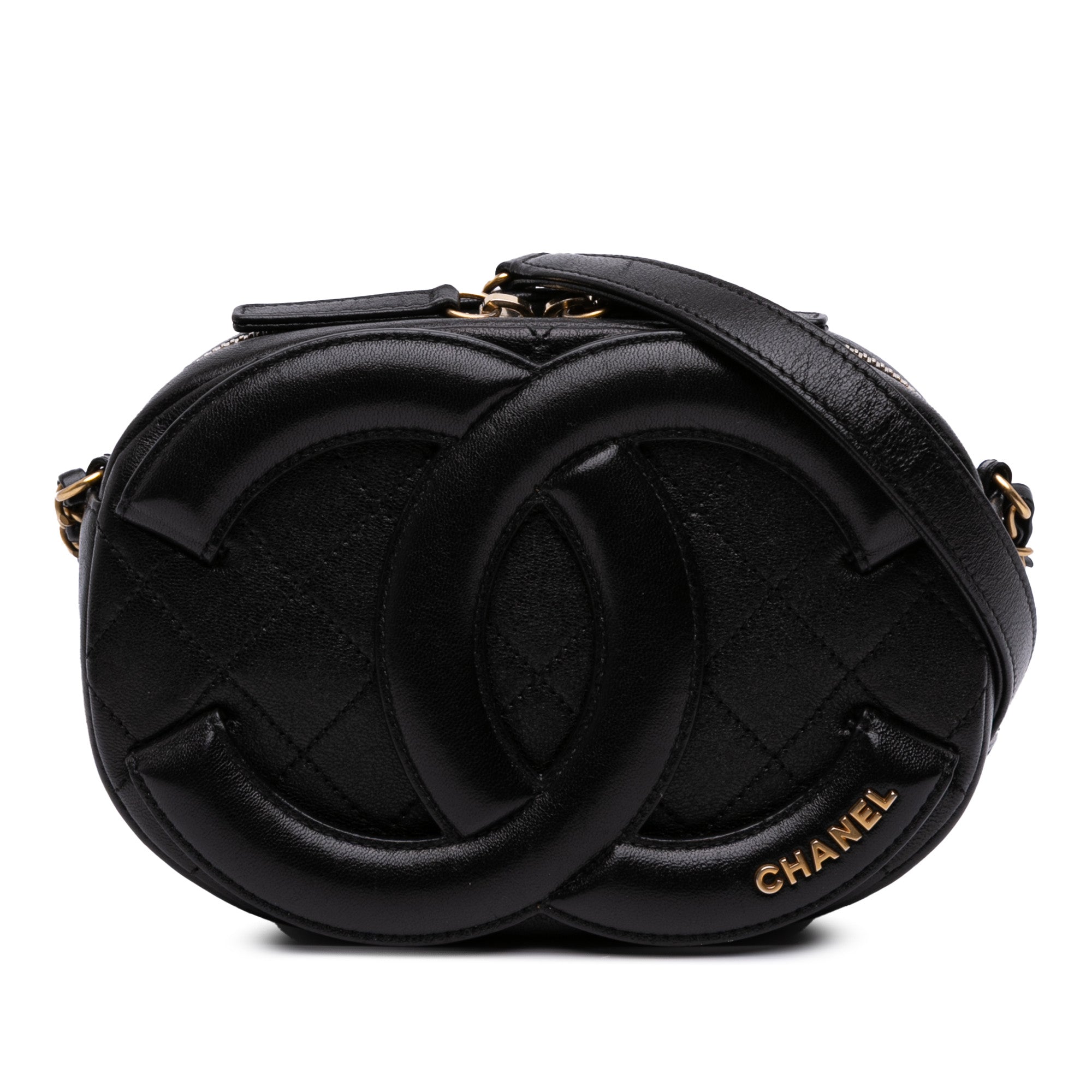Chanel CC Quilted Lambskin Coco Midnight Camera Bag - image 1