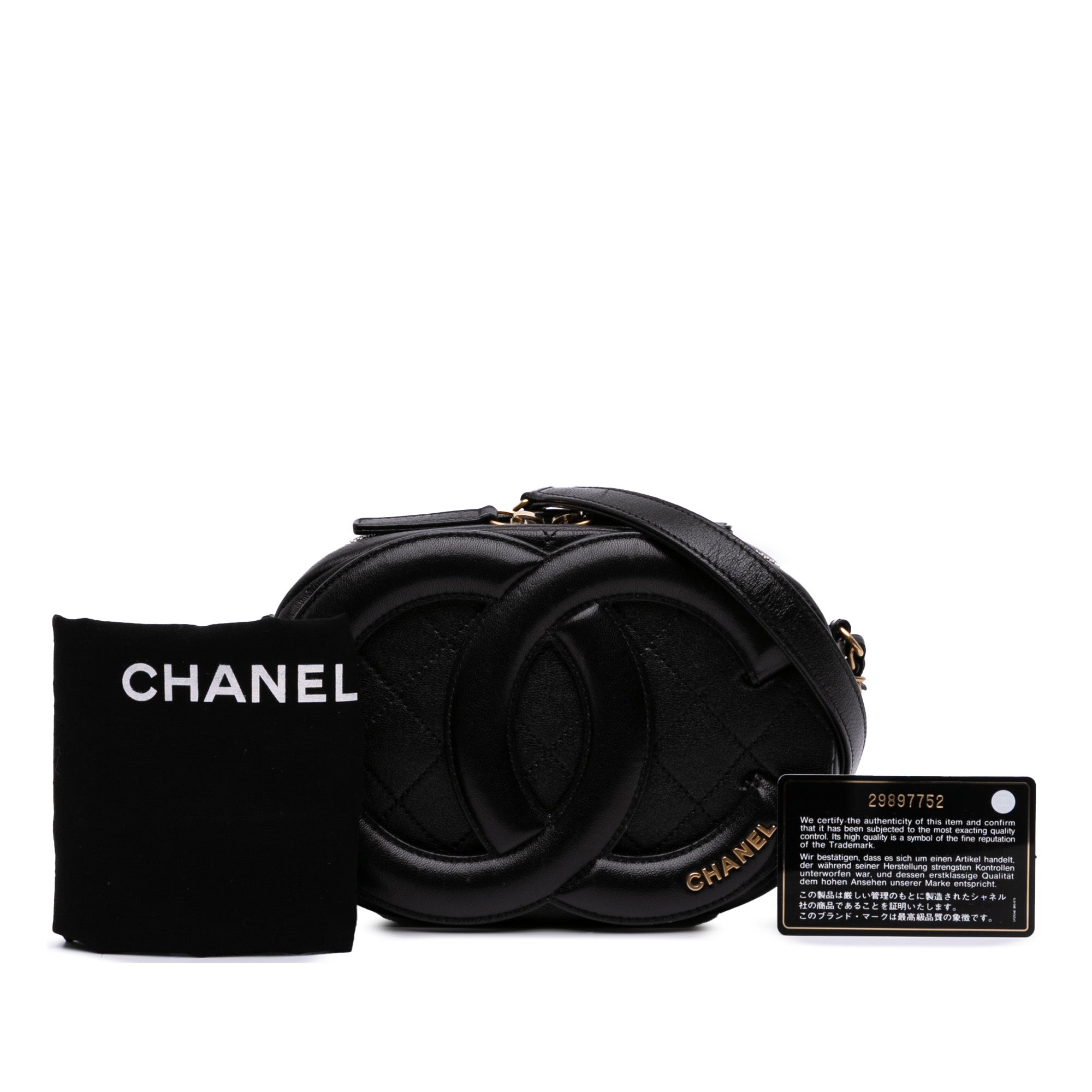 Chanel CC Quilted Lambskin Coco Midnight Camera Bag - image 9