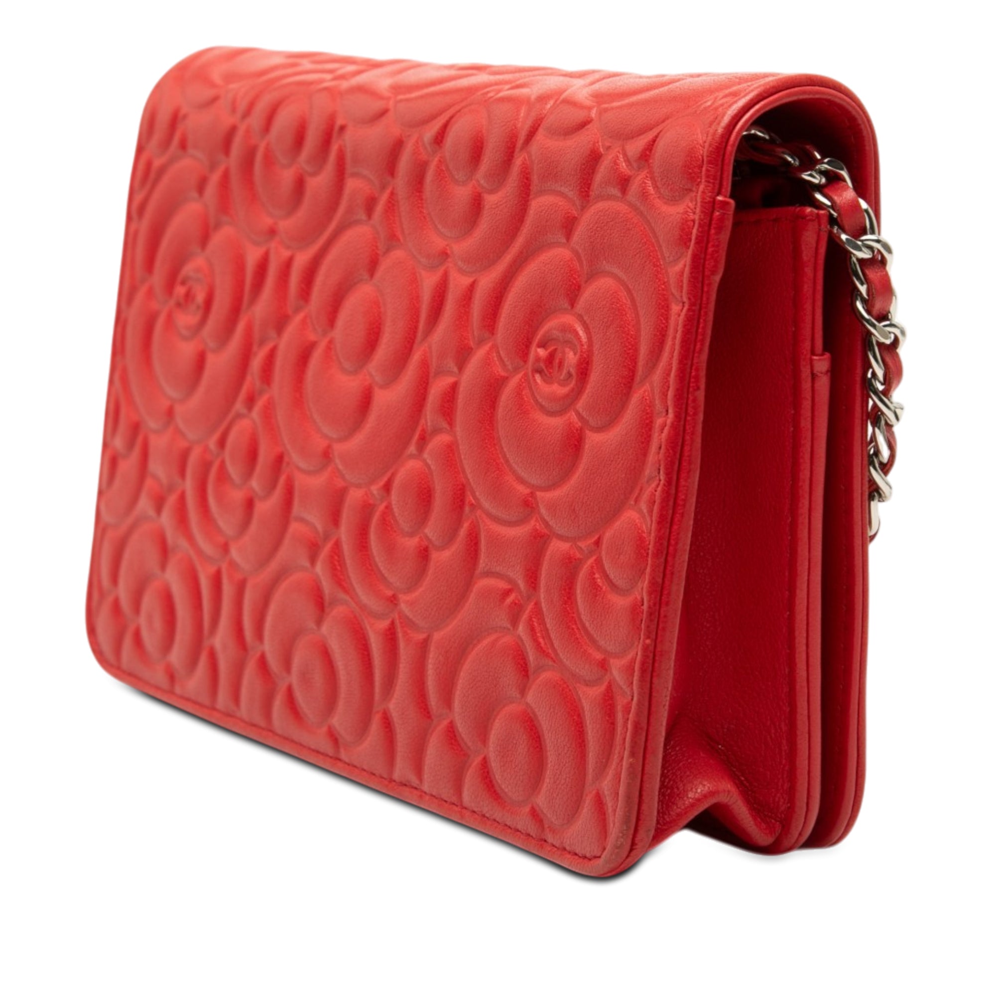Chanel CC Embossed Lambskin Camellia Wallet On Chain - image 2