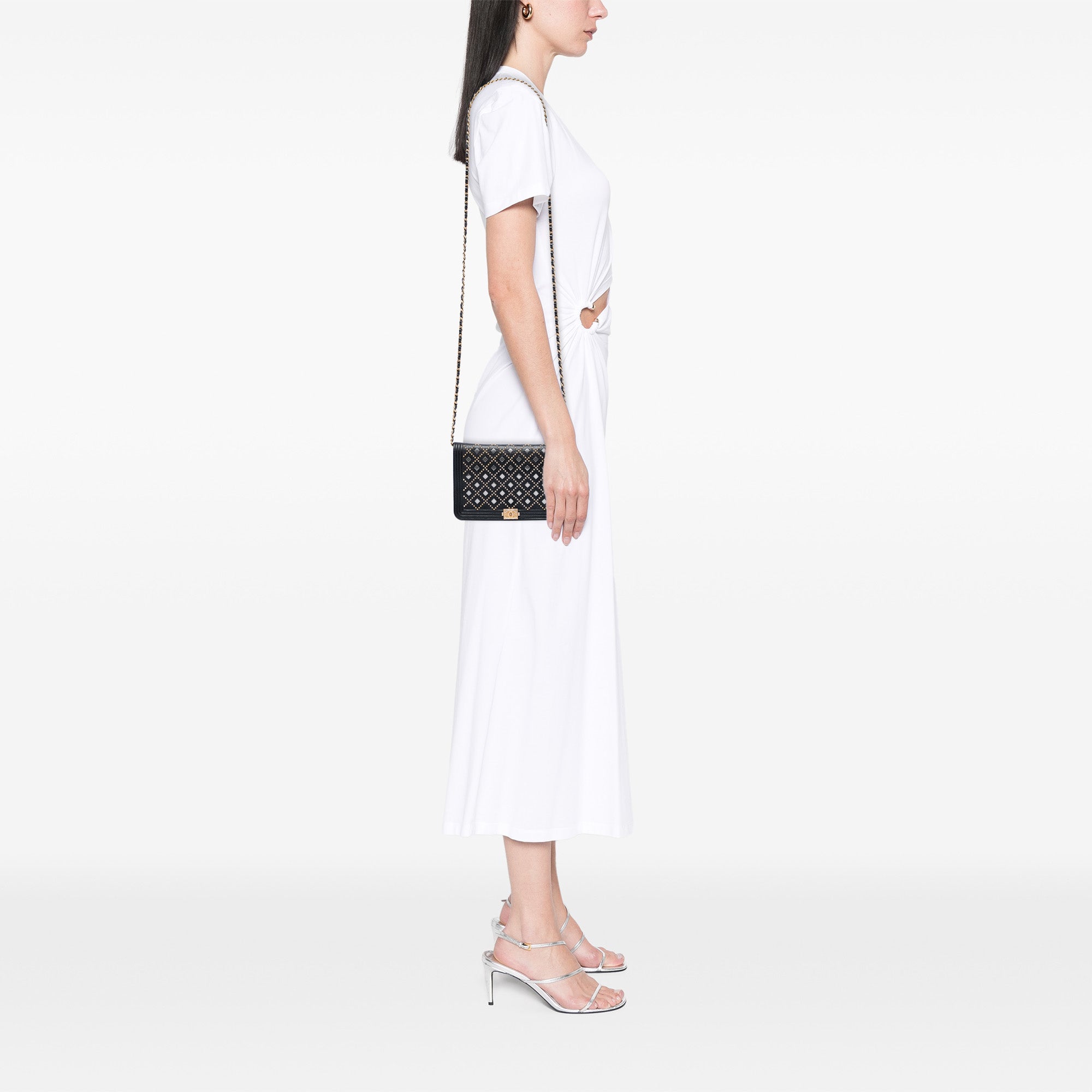Chanel Studded Grained Calfskin Boy Wallet On Chain - image 6