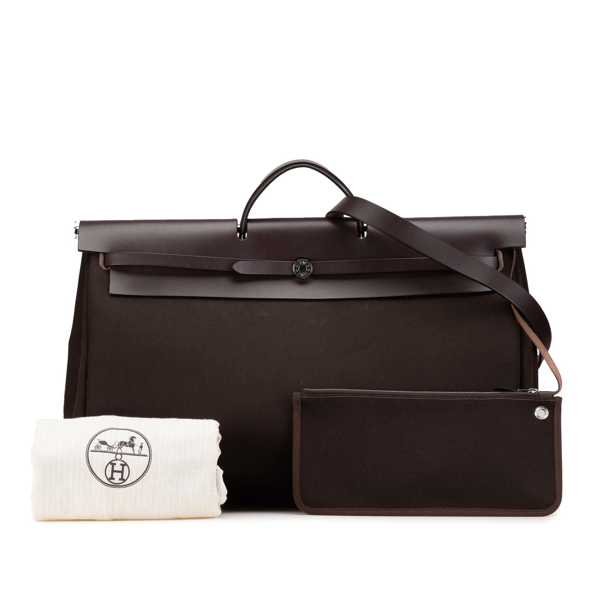 Hermès Toile Militaire Vache Hunter Herbag Zip Retourne Cabine 50 - image 15