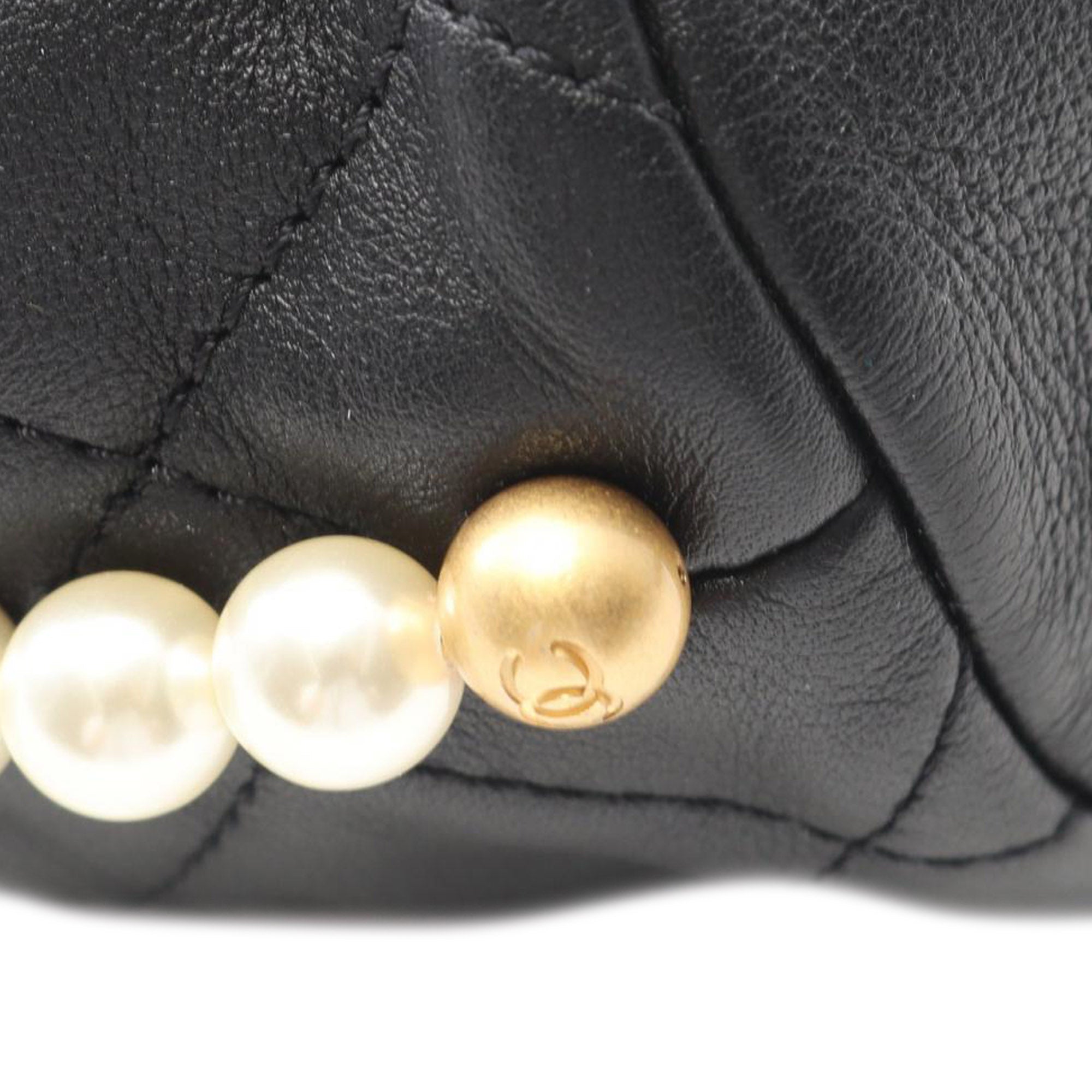Chanel Mini Quilted Calfskin About Pearls Drawstring Bucket Bag - image 7