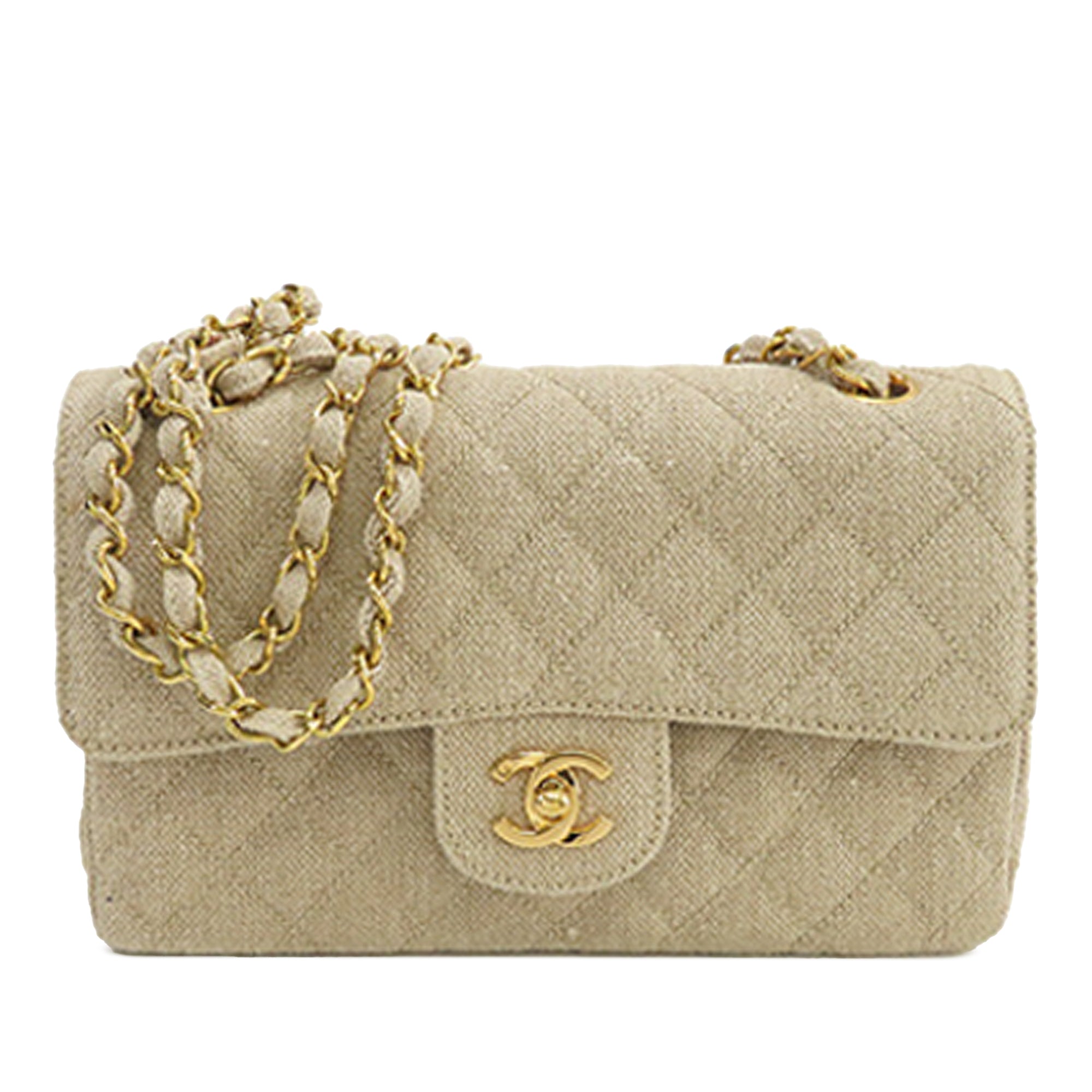 Chanel Small Classic Linen Double Flap - image 1