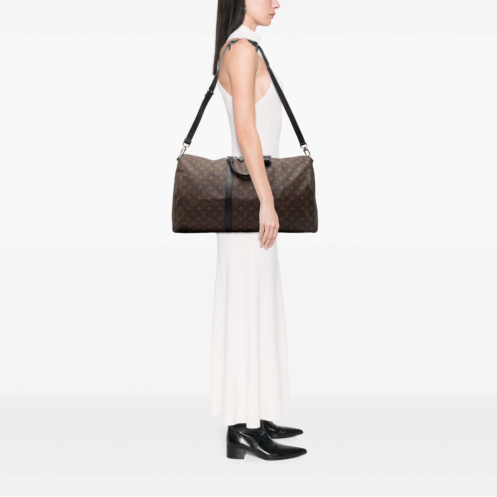 Louis Vuitton Monogram Macassar Keepall Bandouliere 55 - image 7