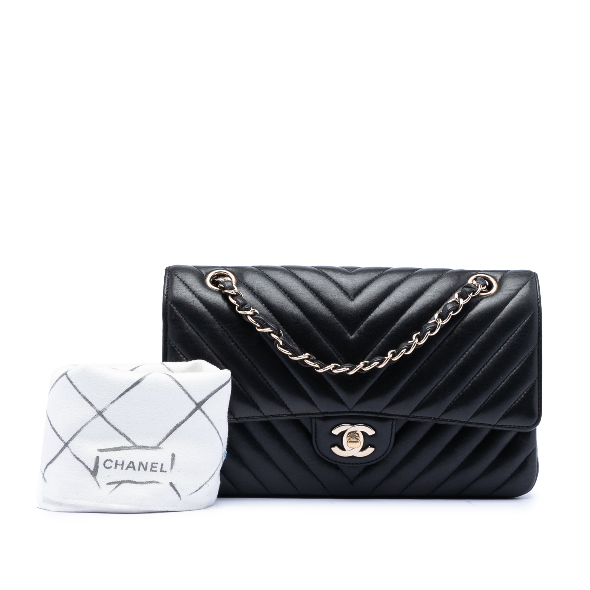 Chanel Medium Classic Chevron Lambskin Double Flap - image 8
