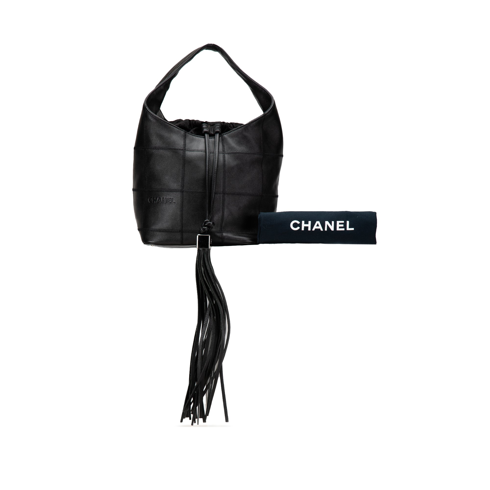 Chanel Calfskin Square Stitch Bucket Bag - image 9