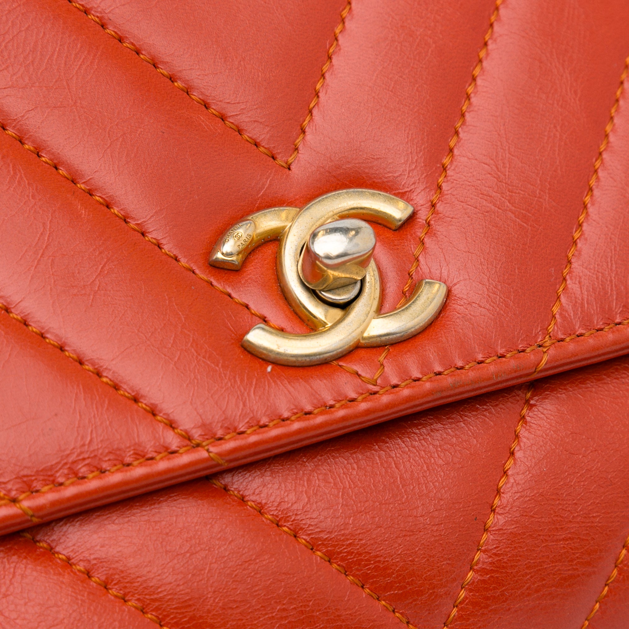 Chanel Small Lambskin Chevron Coco Top Handle Bag - image 12