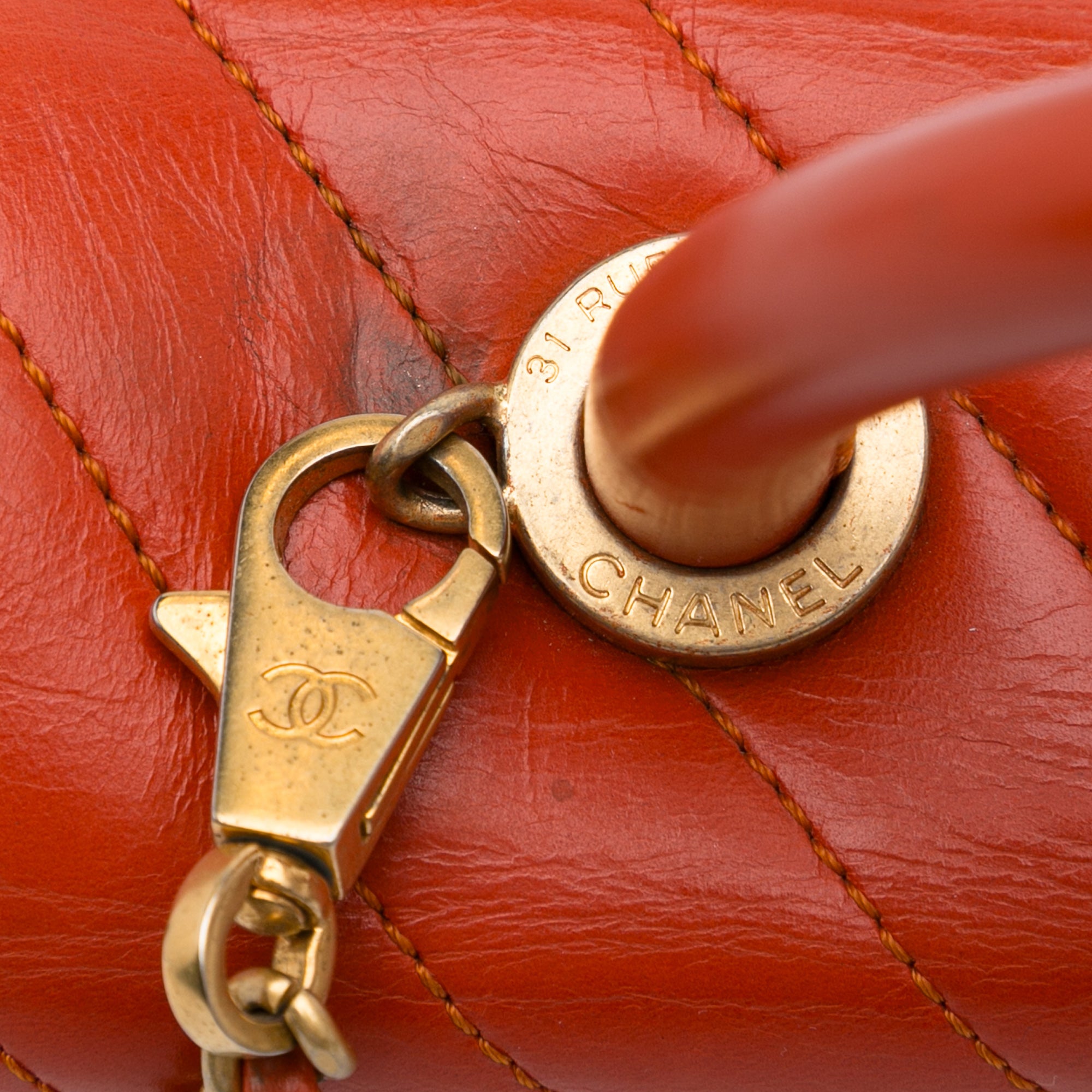 Chanel Small Lambskin Chevron Coco Top Handle Bag - image 15