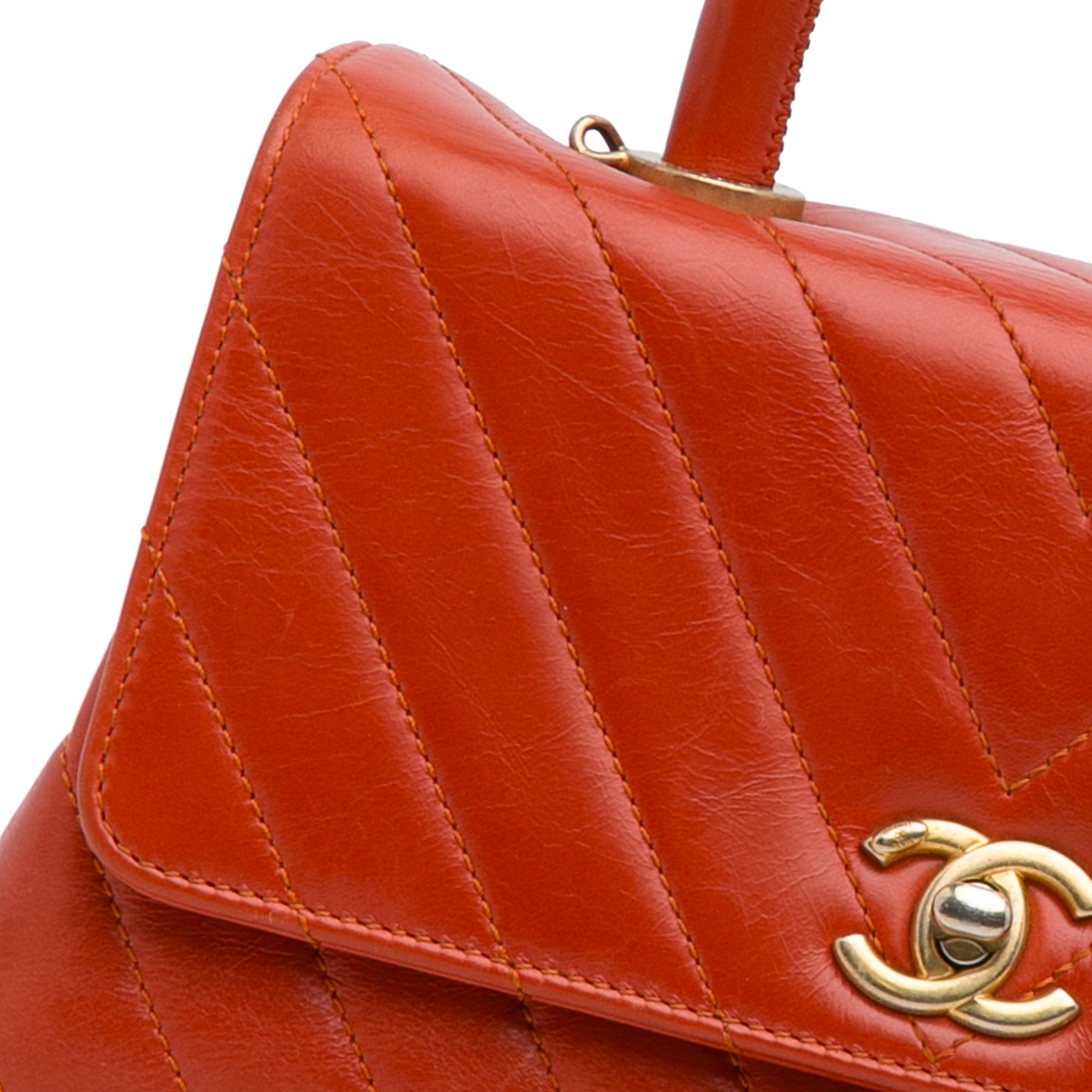 Chanel Small Lambskin Chevron Coco Top Handle Bag - image 17
