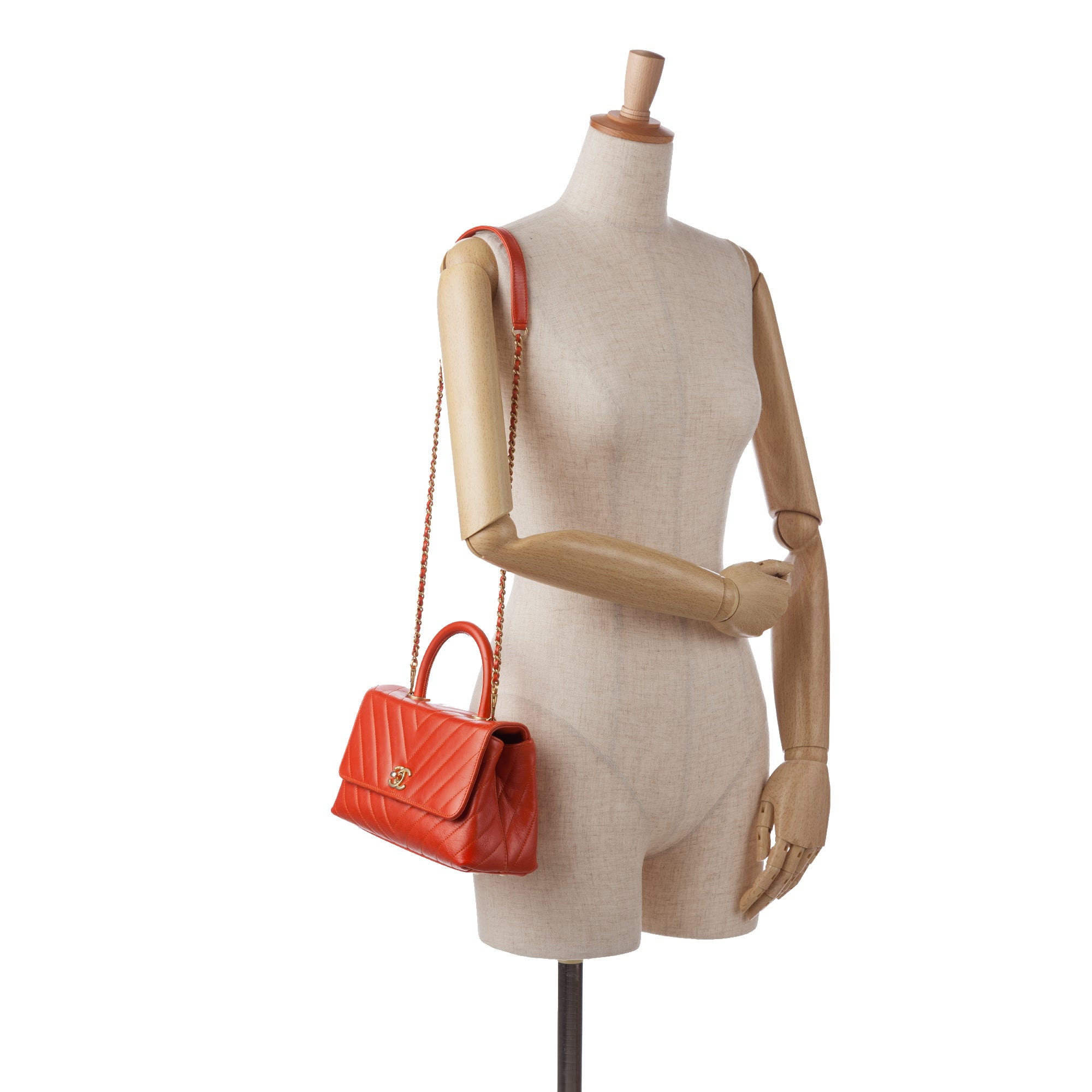 Chanel Small Lambskin Chevron Coco Top Handle Bag - image 19
