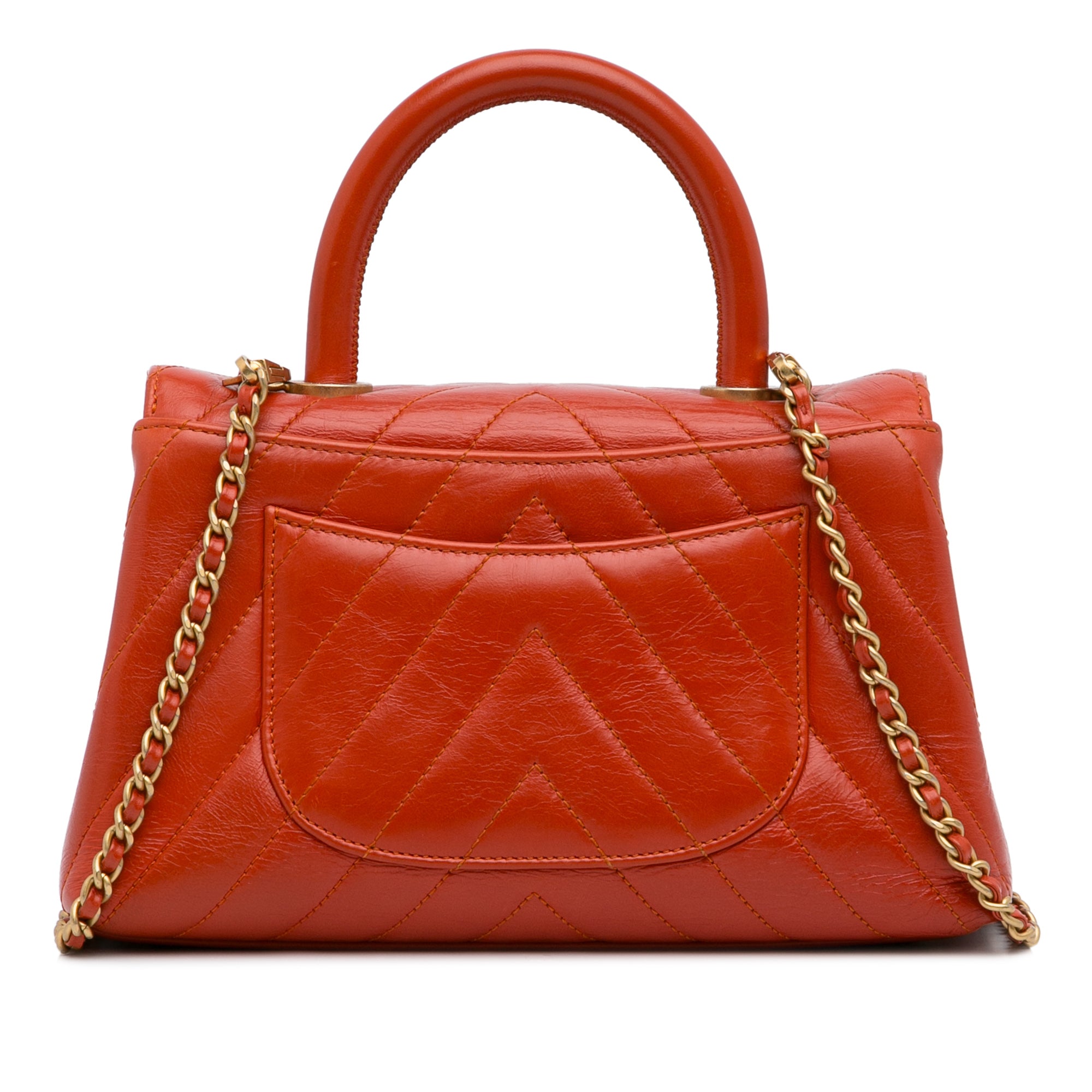 Chanel Small Lambskin Chevron Coco Top Handle Bag - image 3