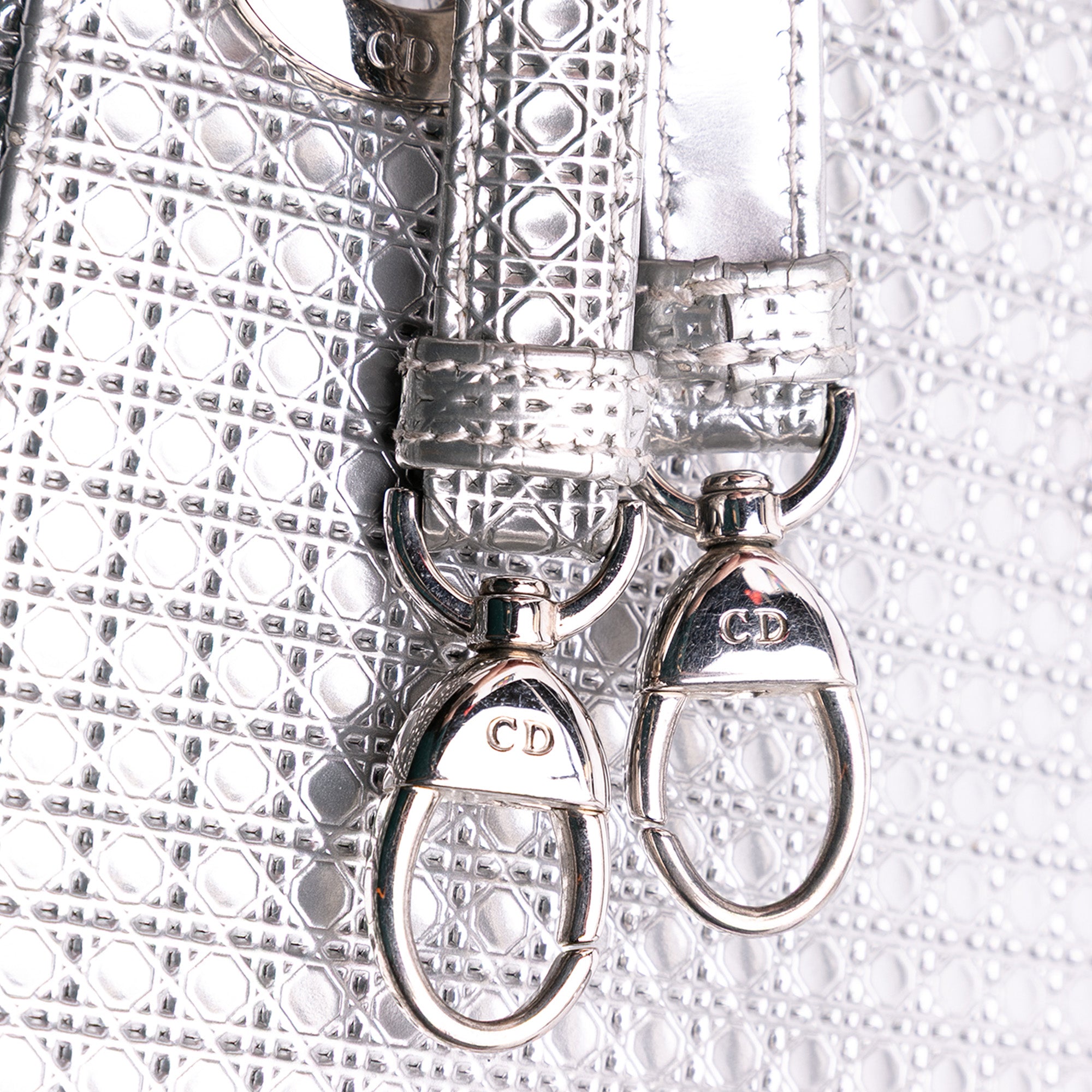 Dior Mini Metallic Patent Microcannage Lady Dior - image 8