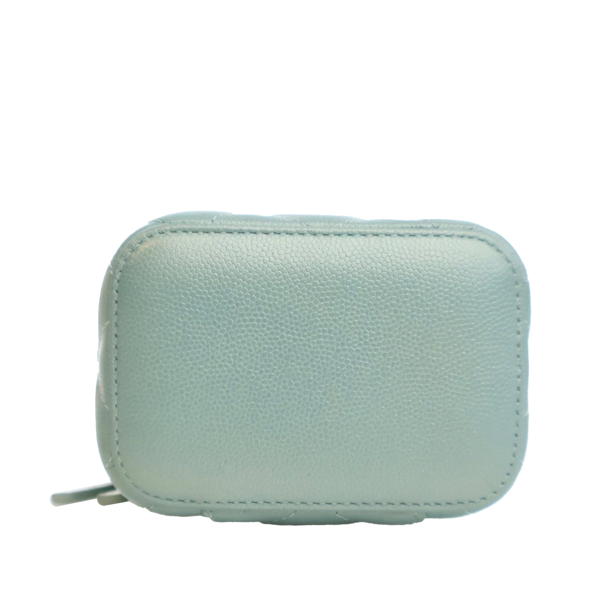 Chanel Mini Quilted Iridescent Caviar Pearl On Top Vanity Case With Chain - image 7