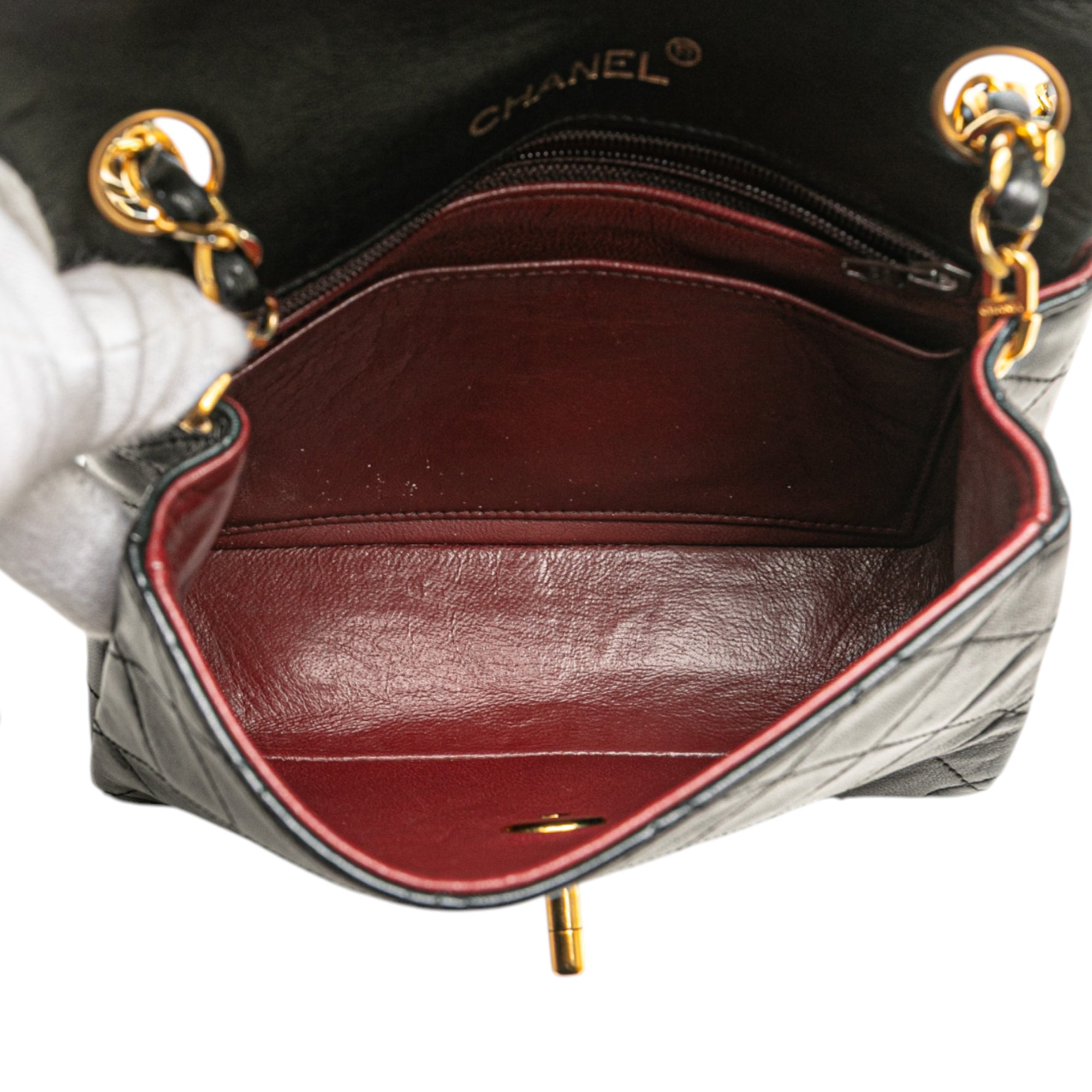 Chanel Mini Square Classic Lambskin Single Flap - image 4