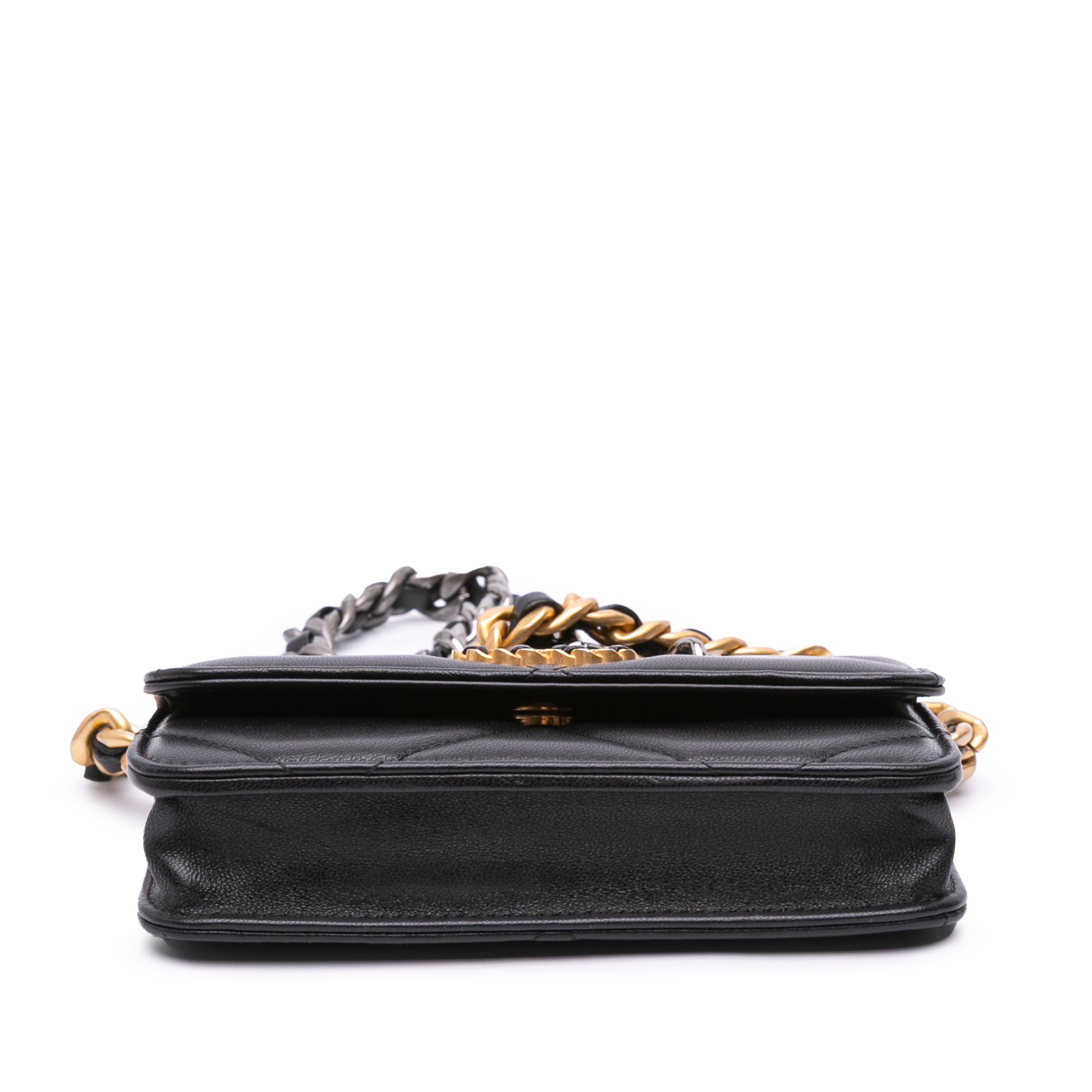 Chanel Quilted Lambskin 19 Flap Coin Purse With Chain - image 3