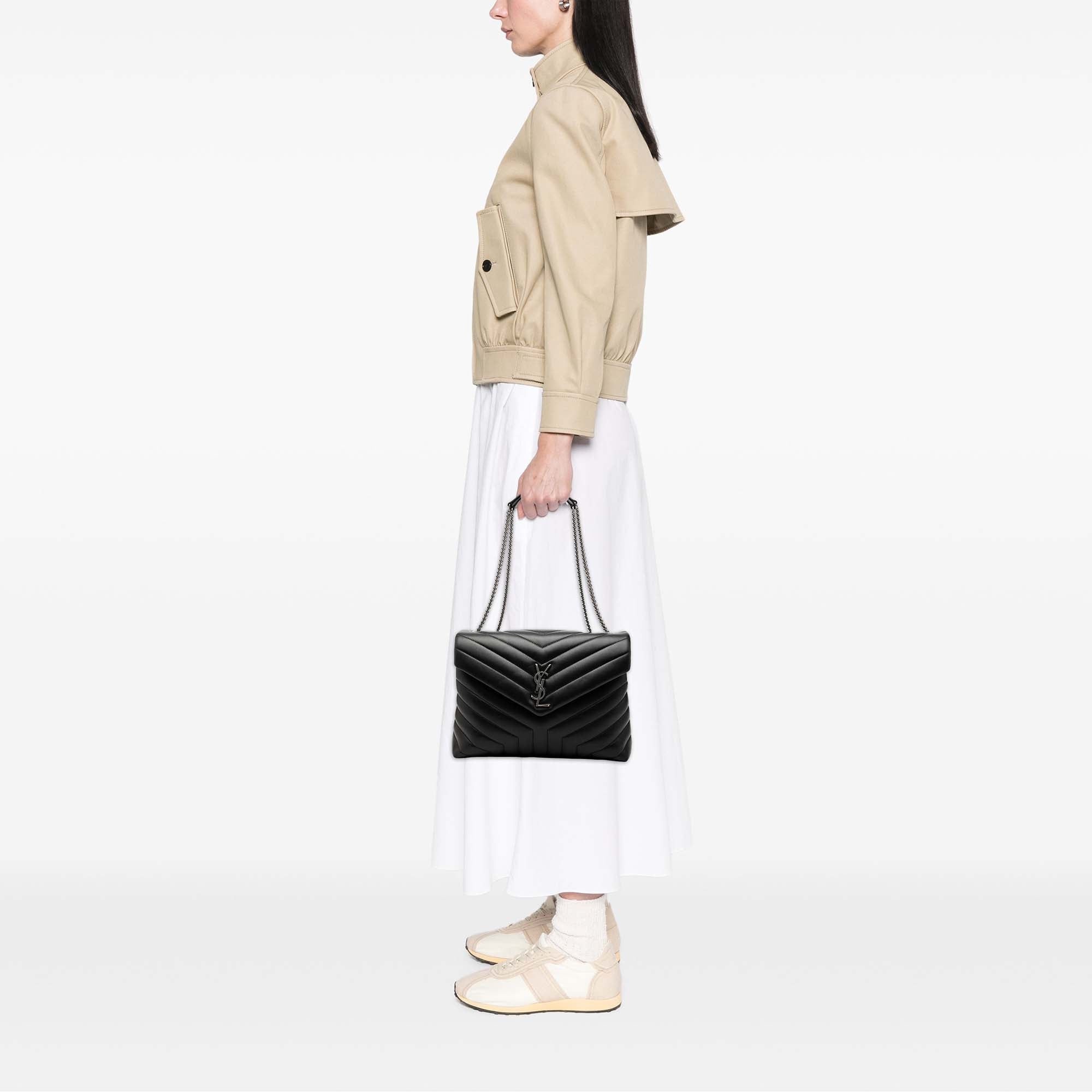 Saint Laurent Medium Matelasse Calfskin Monogram LouLou Shoulder Bag - image 7