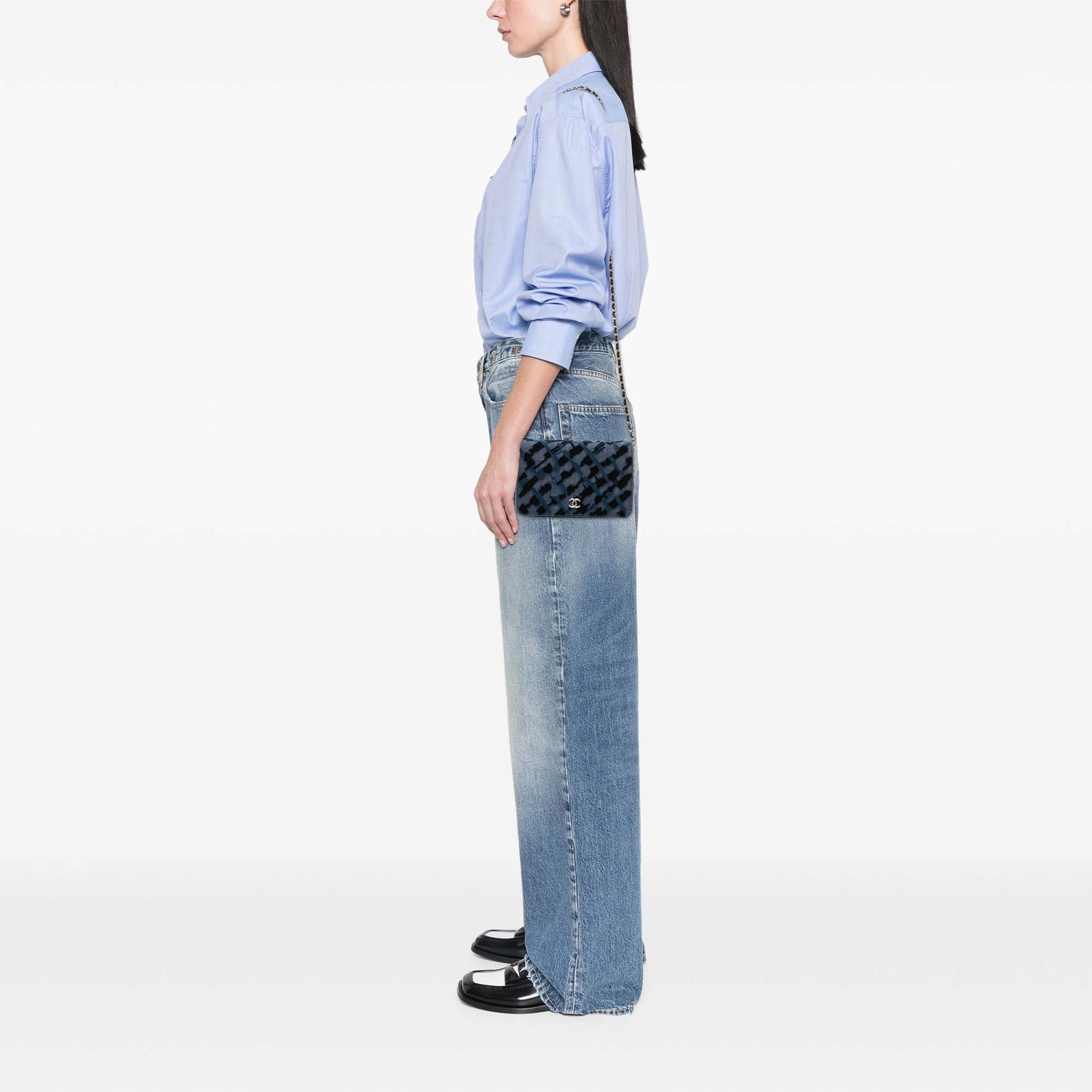 Chanel Denim and Velvet Wallet On Chain - image 11
