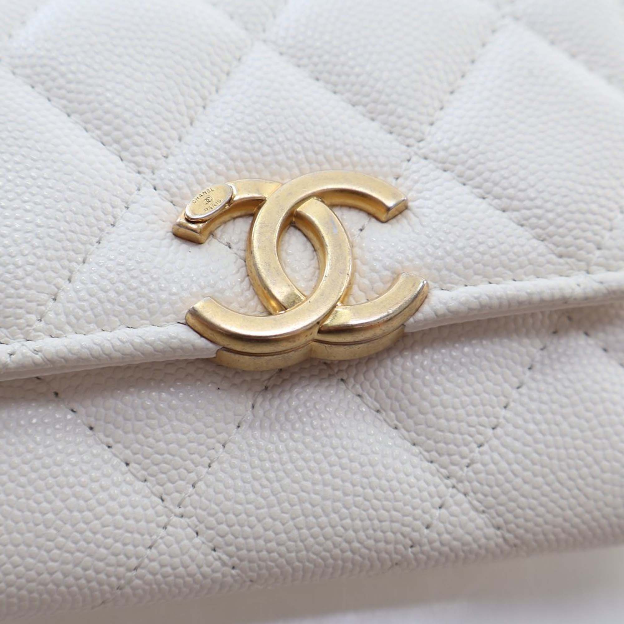 Chanel Quilted Caviar Card Holder on Chain - image 12