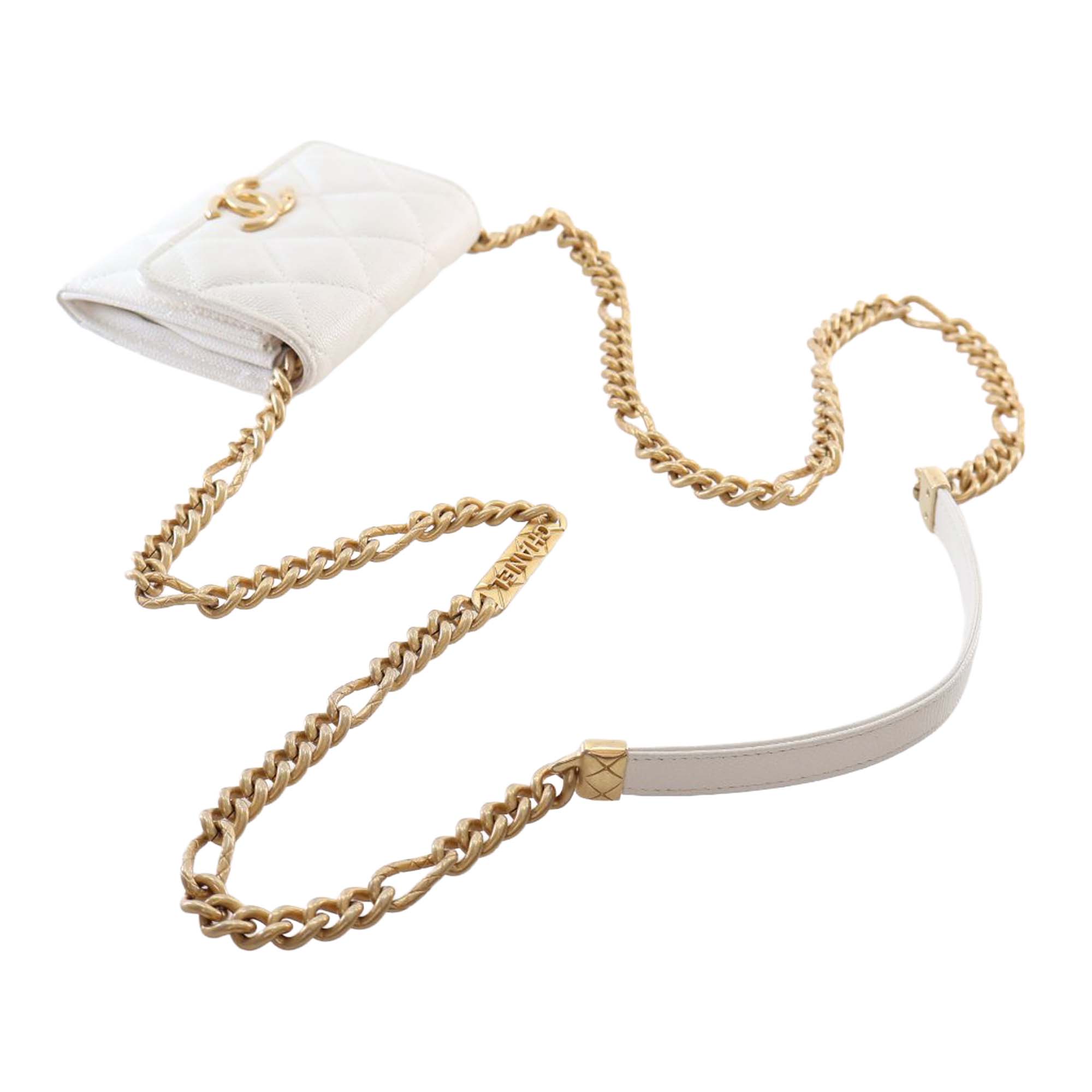 Chanel Quilted Caviar Card Holder on Chain - image 14