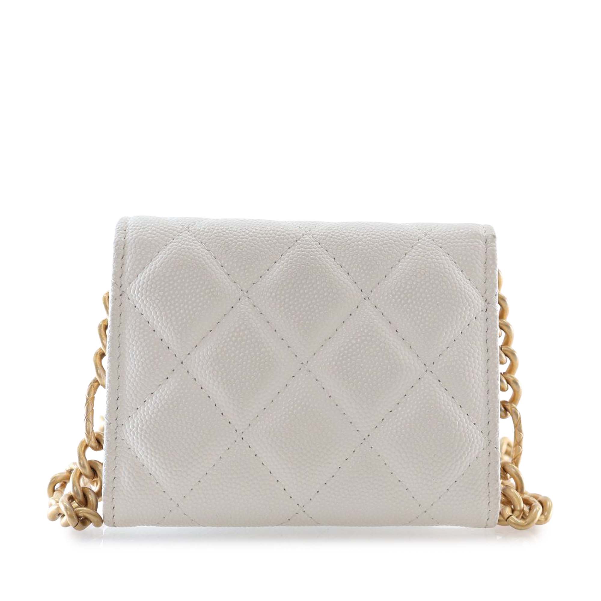 Chanel Quilted Caviar Card Holder on Chain - image 4