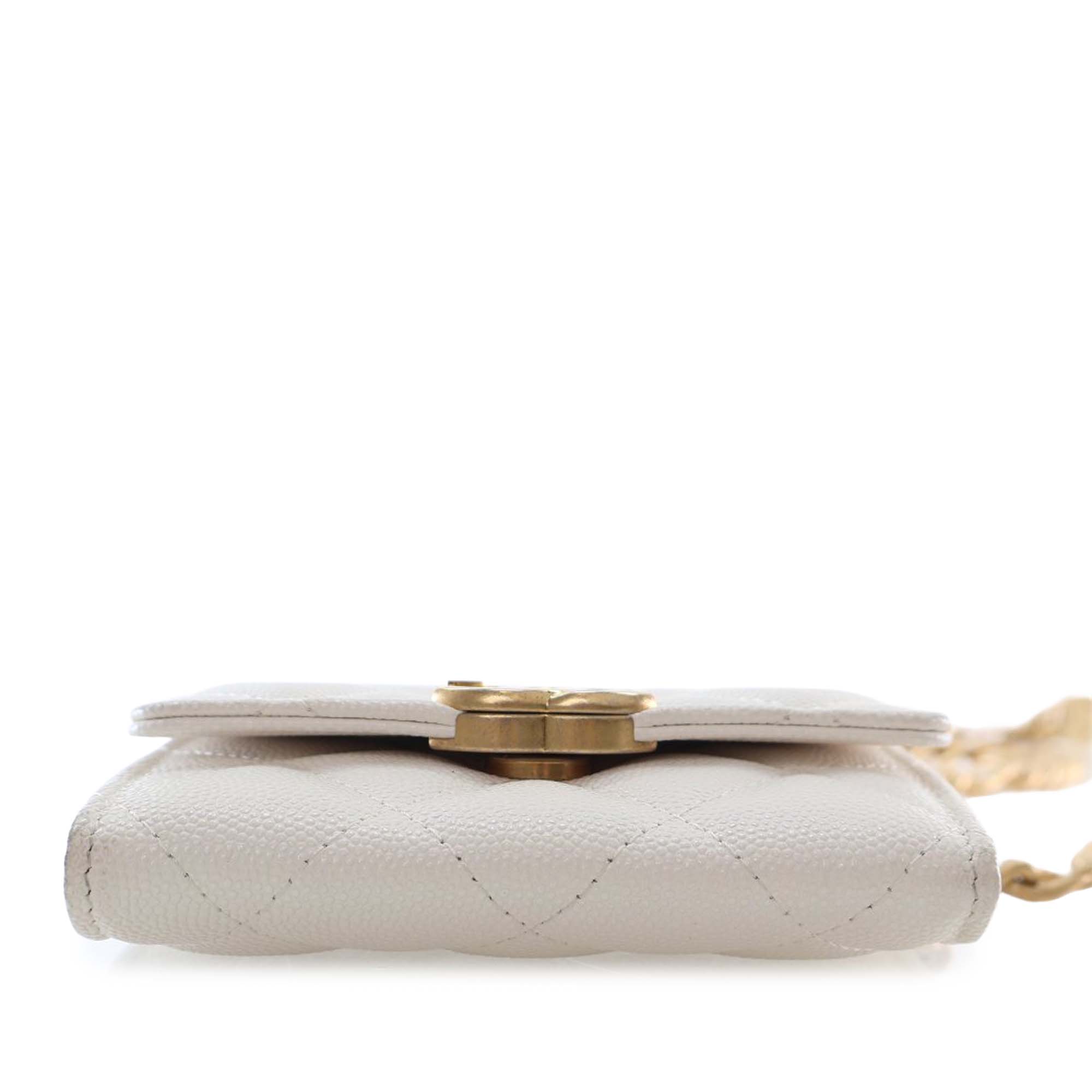 Chanel Quilted Caviar Card Holder on Chain - image 5