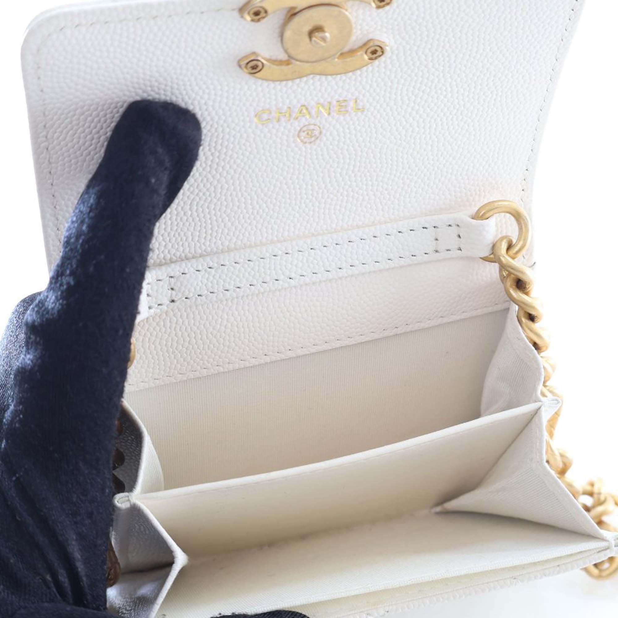 Chanel Quilted Caviar Card Holder on Chain - image 6