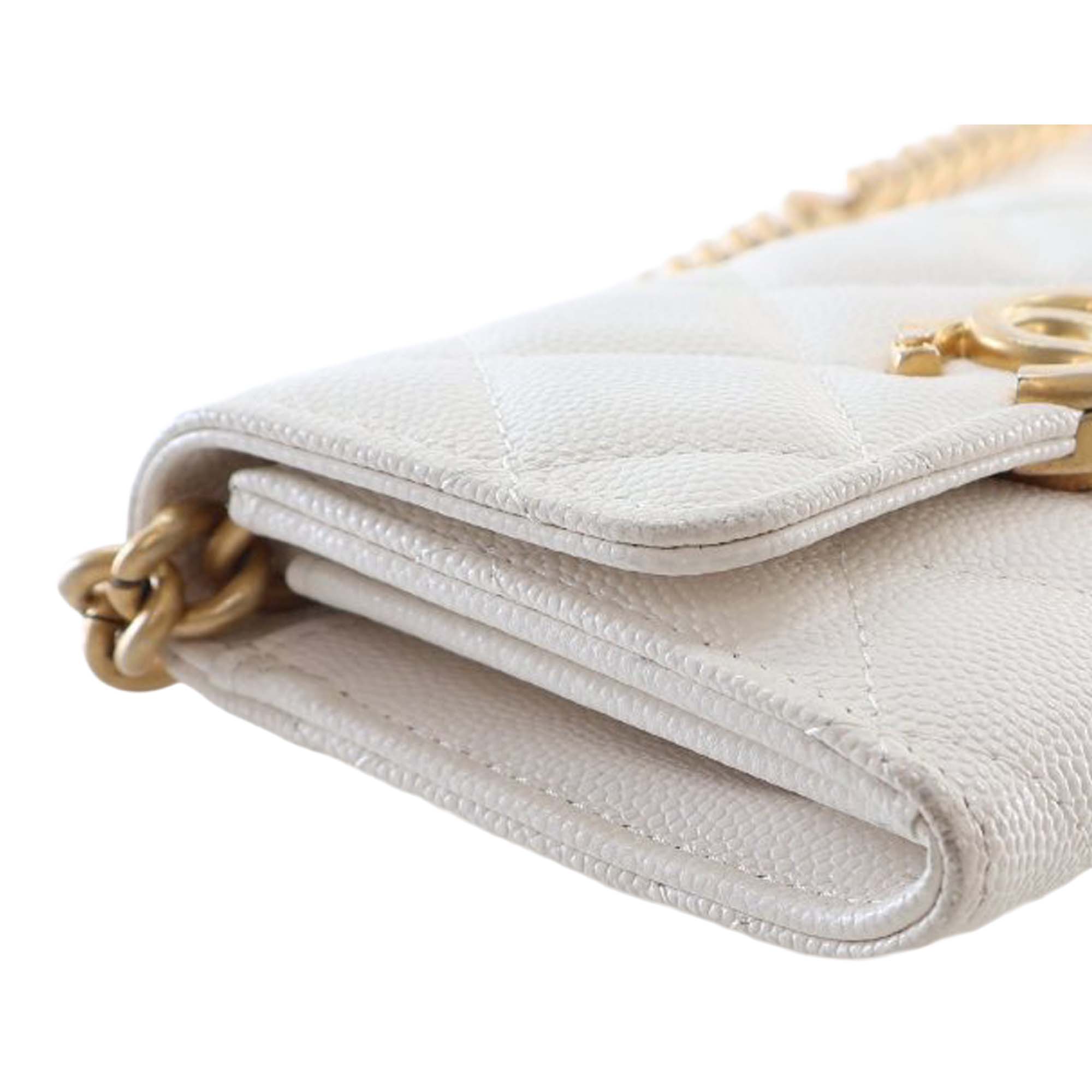 Chanel Quilted Caviar Card Holder on Chain - image 8