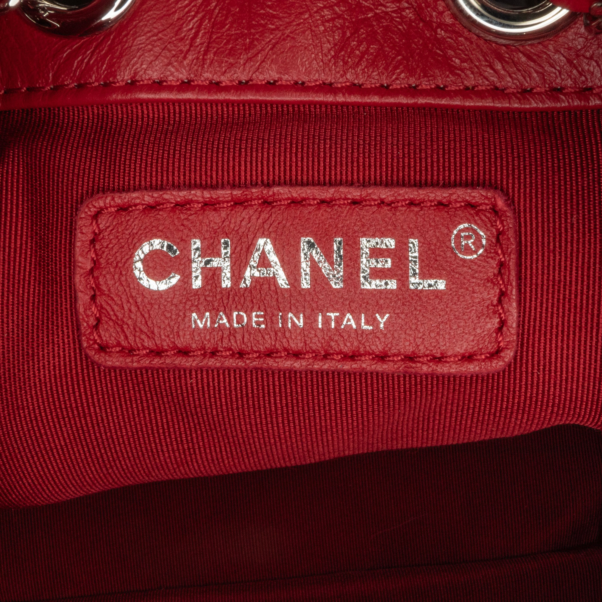 Chanel Aged Calfskin Chain Around Drawstring Bucket - image 6